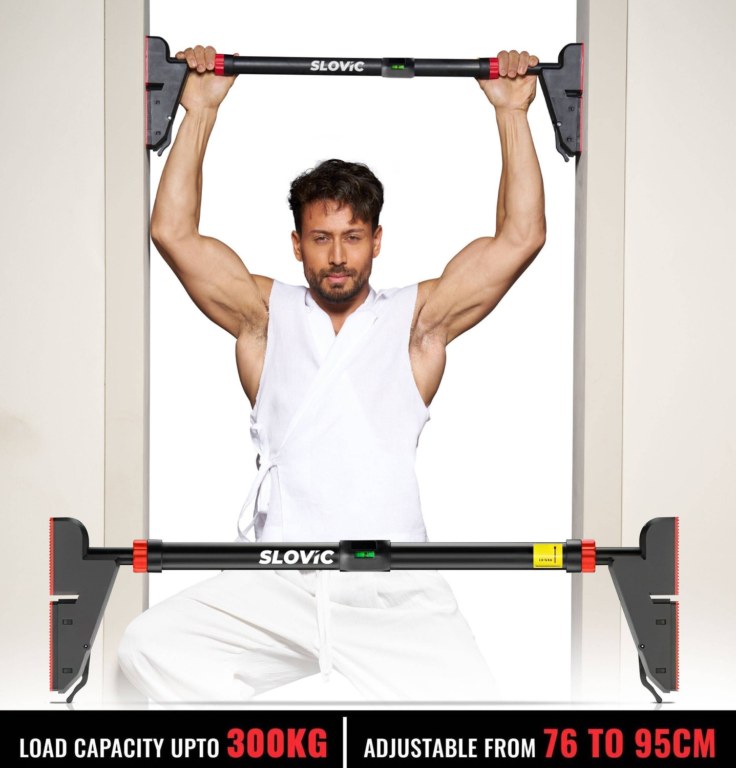 Slovic Adjustable Pull-Up Bar 10th Gen – 76-95 cm, 300kg Support