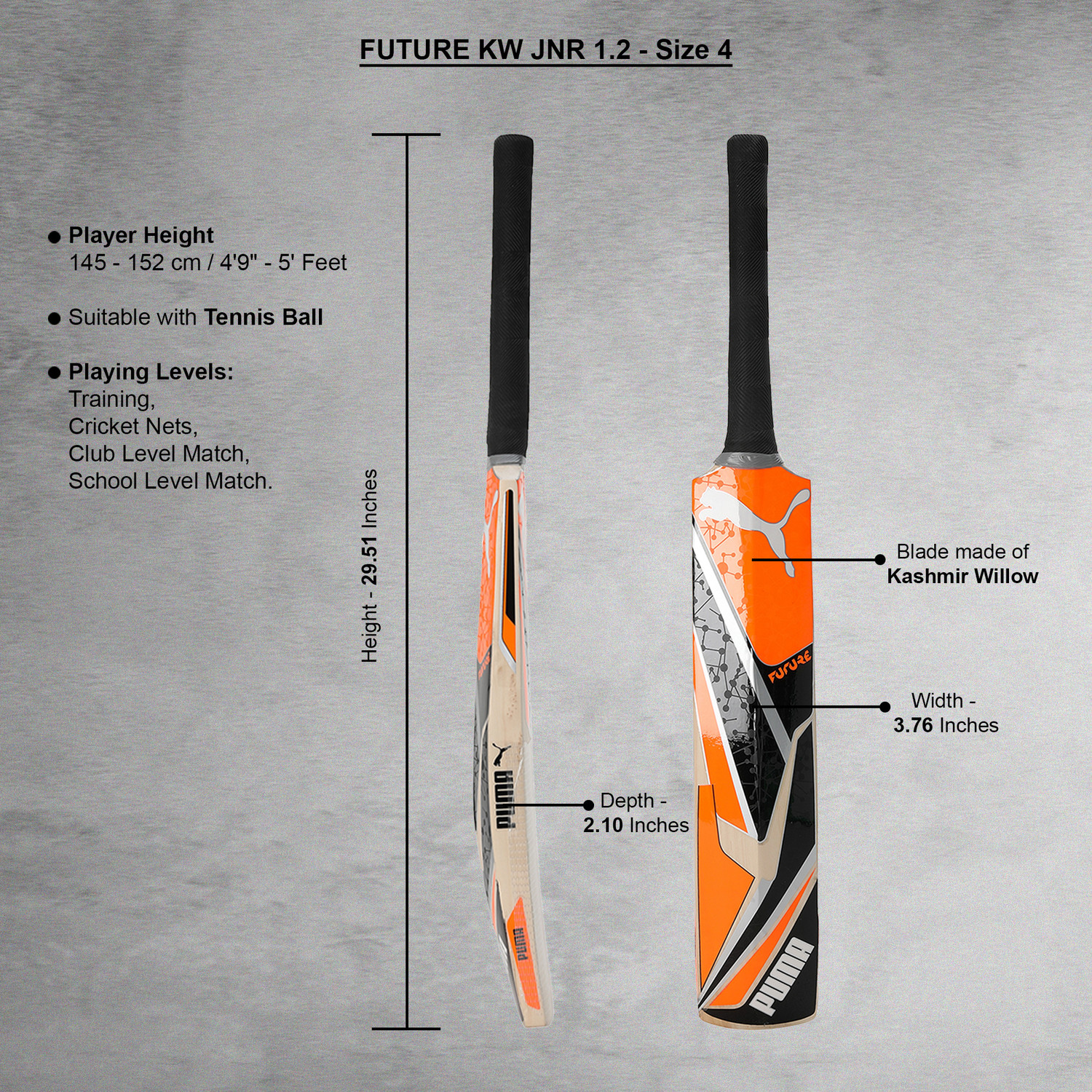 Image of PUMA Future KW JNR 1.2 Kashmir Willow Cricket Bat For 15+ Yrs