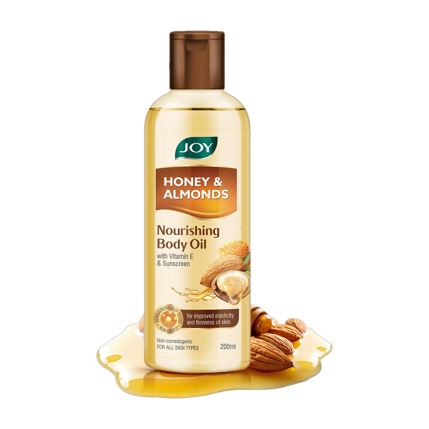 Joy Honey &amp; Almonds Nourishing Body Oil, With Vitamin E &amp; Sunscreen  (200 ml)