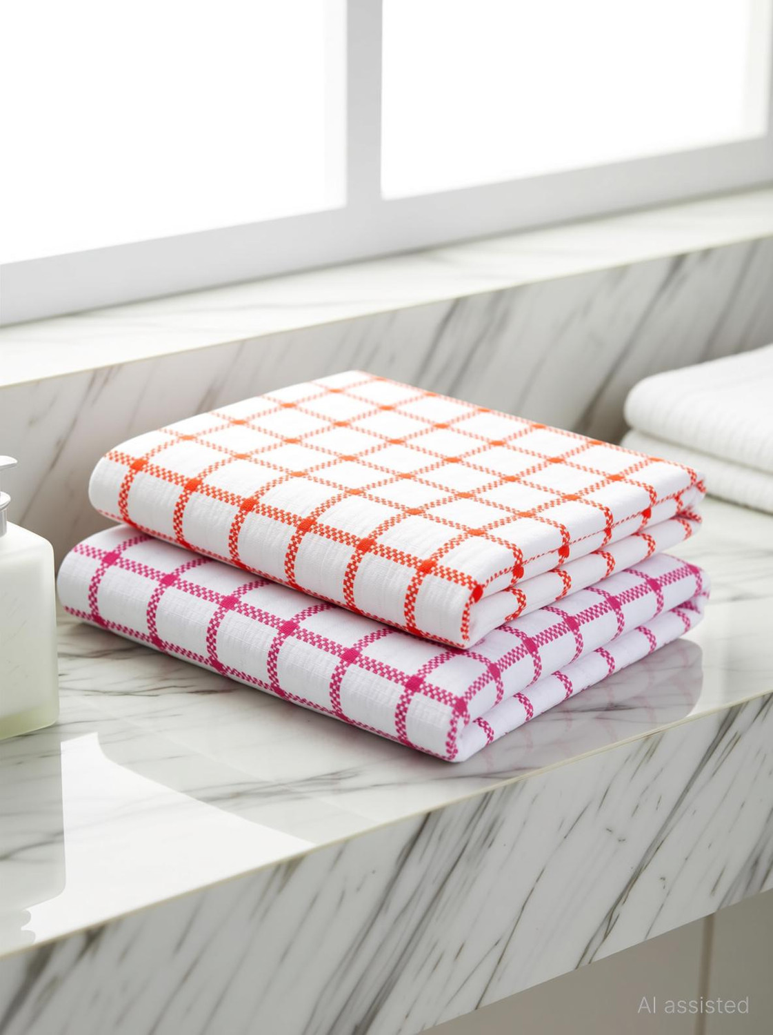 Image of Flipkart SmartBuy Cotton 300 GSM Bath Gamcha Set (Pack of 2)