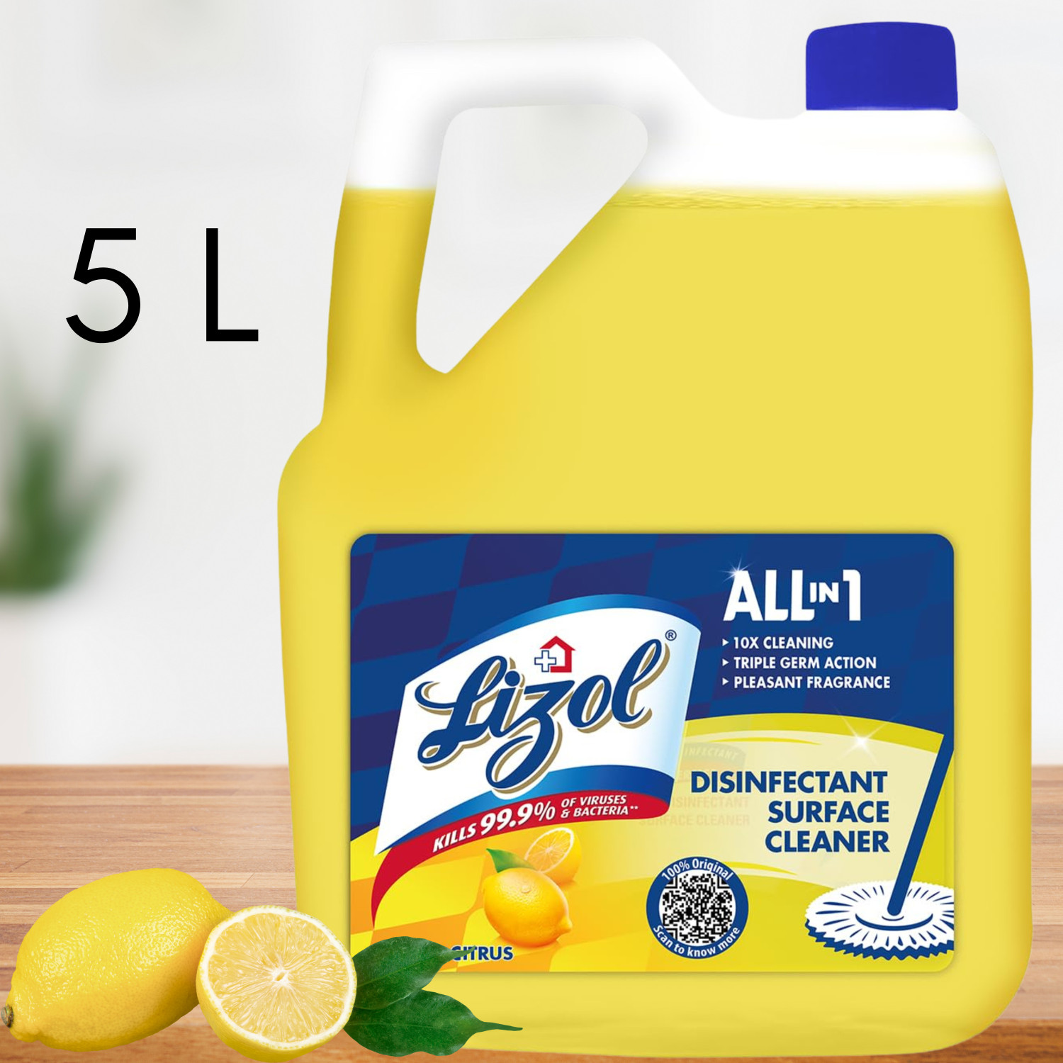 Image of Lizol Disinfectant Surface Floor Cleaner,Suitable for All Floor India #1 Floor Cleaner Citrus (5 L)