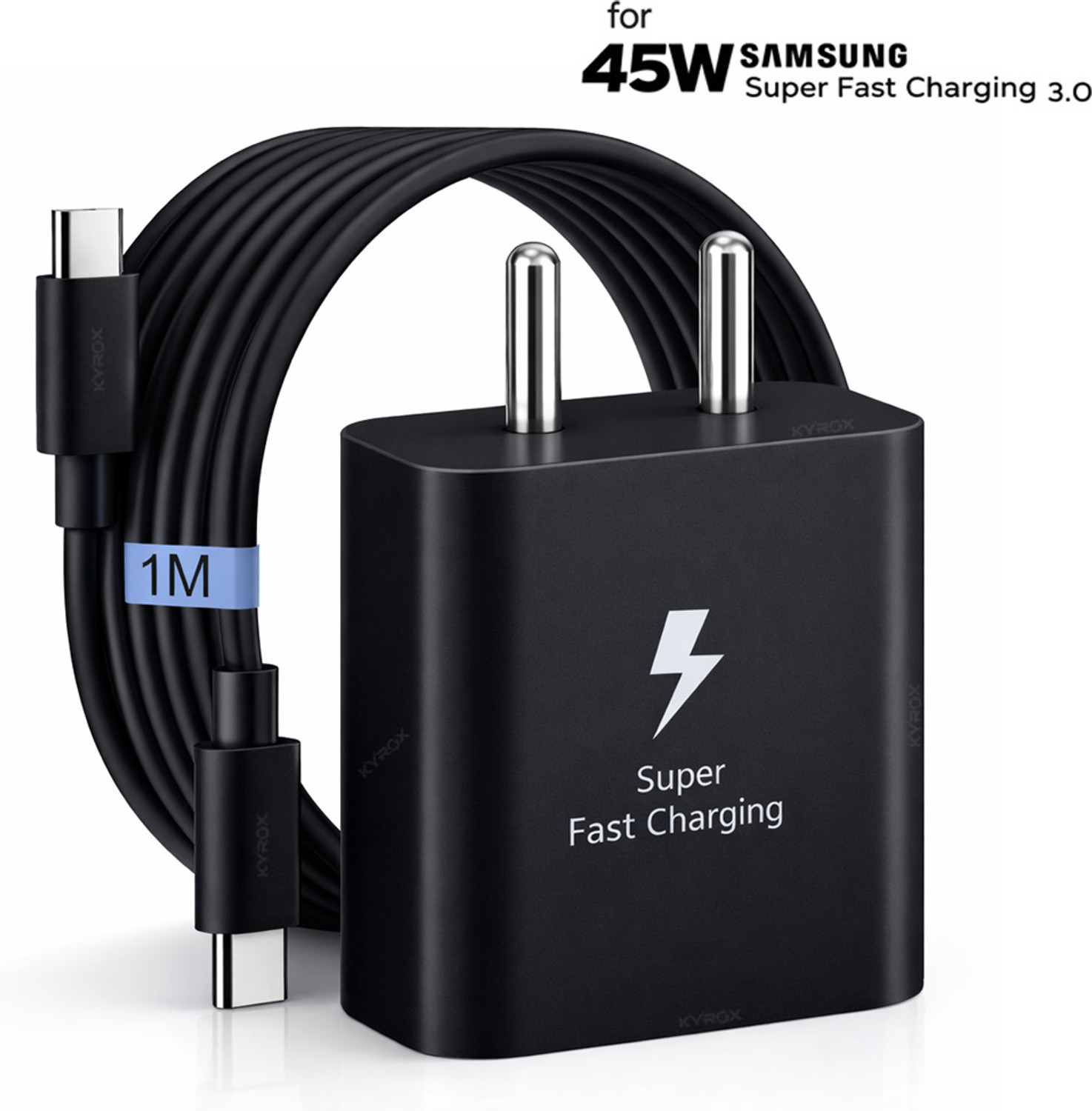 Image of UXE 45 W PD 5 A Wall Charger for Mobile (Compatible with S24 5G Charger, Black)