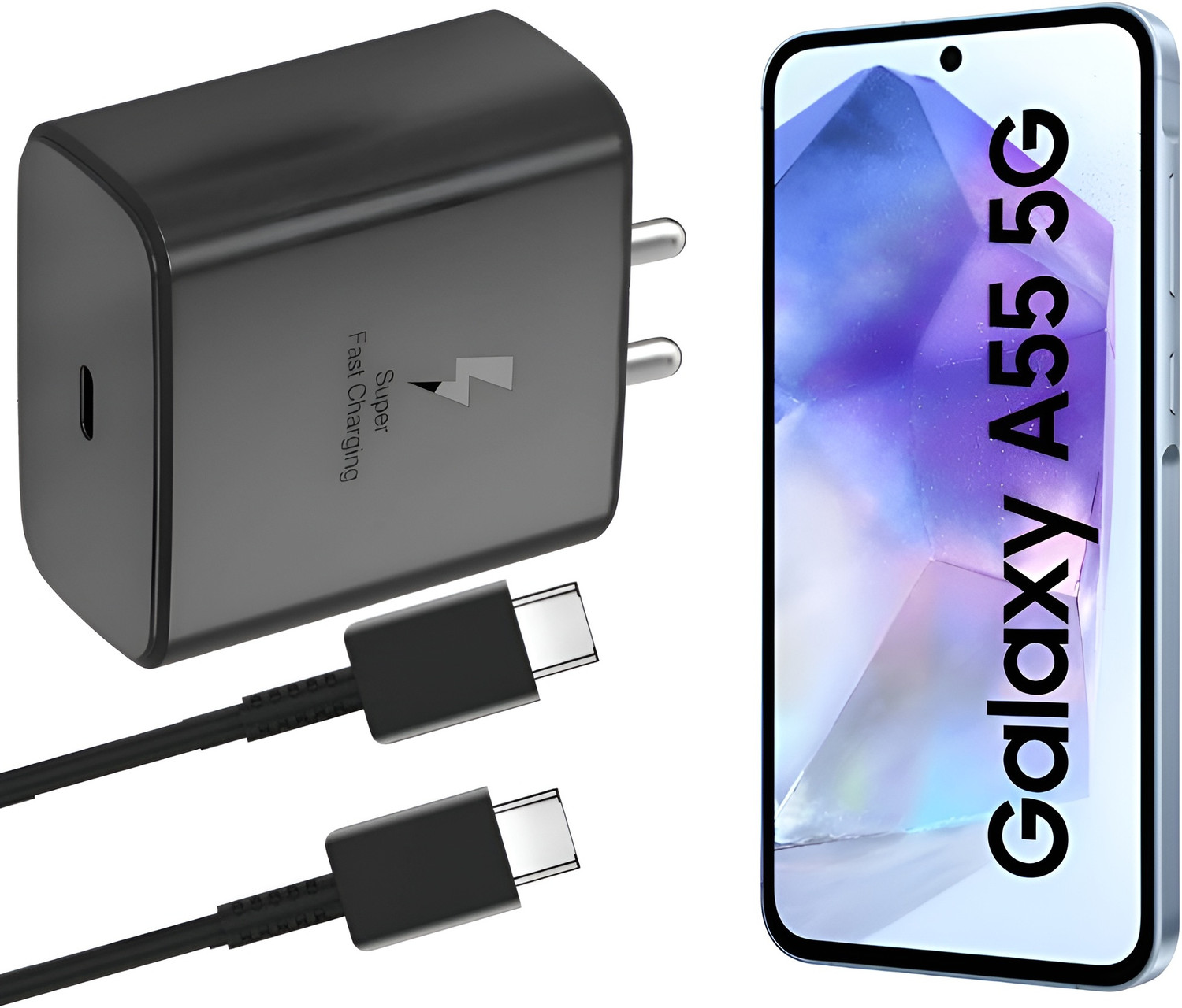 Image of UXE 45 W PD 5 A Wall Charger for Mobile (Compatible with S24 5G Charger, Black)