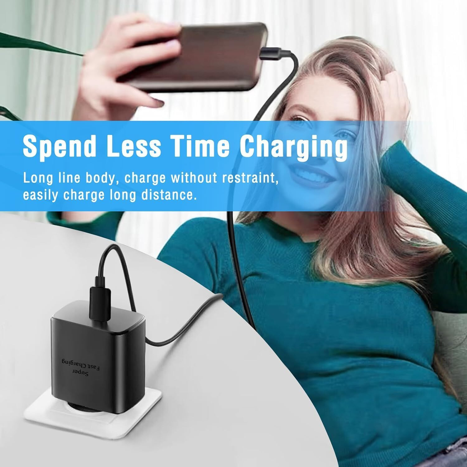 Image of UXE 45 W PD 5 A Wall Charger for Mobile (Compatible with S24 5G Charger, Black)
