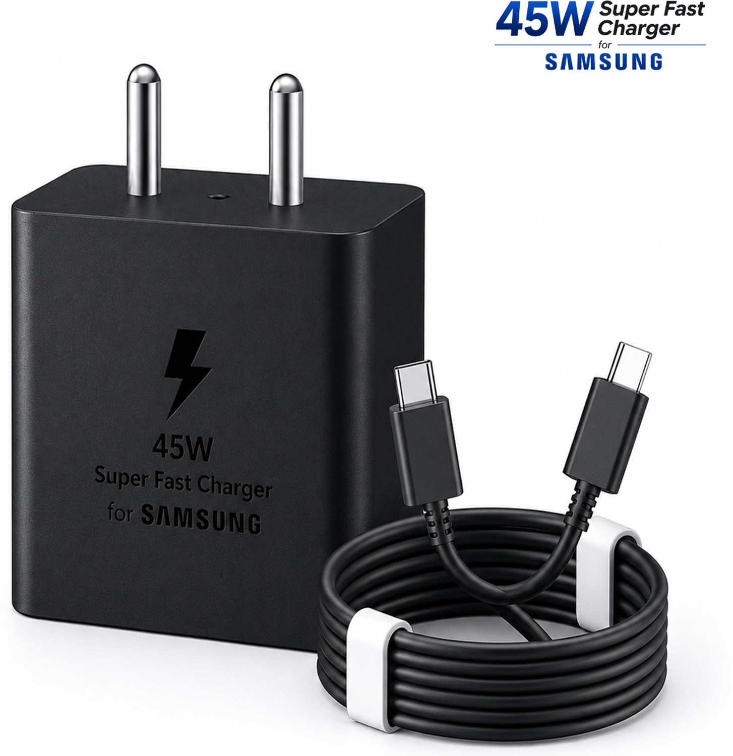 Image of UXE 45 W PD 5 A Wall Charger for Mobile (Compatible with S24 5G Charger, Black)