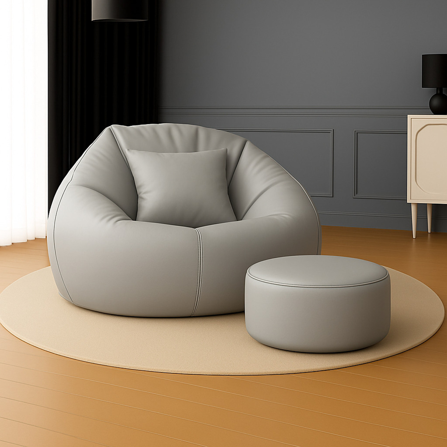 Image of Coaster Shine 4XL Tear Drop Bean Bag Cover (Without Beans) (Grey)