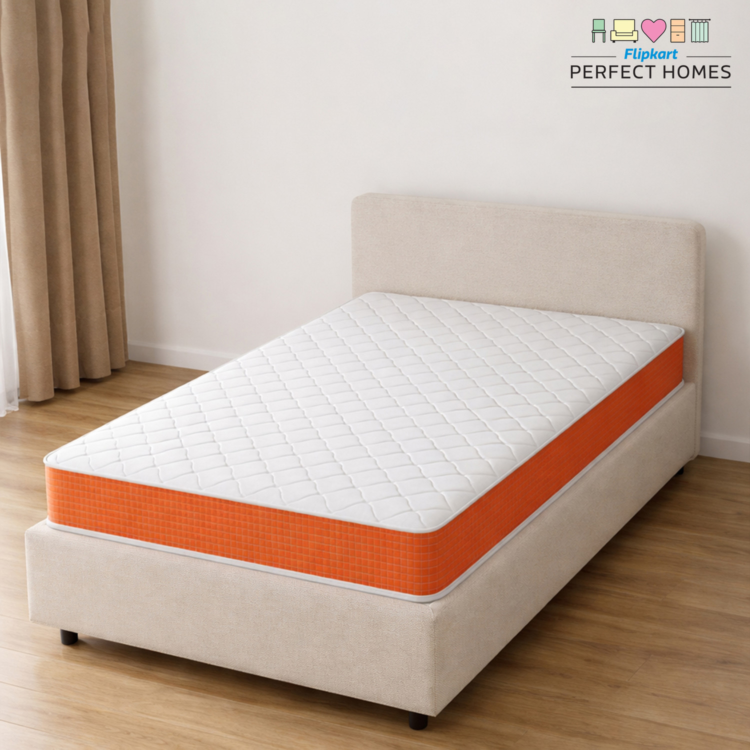 Image of Flipkart Perfect Homes Gem 5 inch King High Resilience (HR) Foam Mattress (L x W: 72 inch x 72 inch)