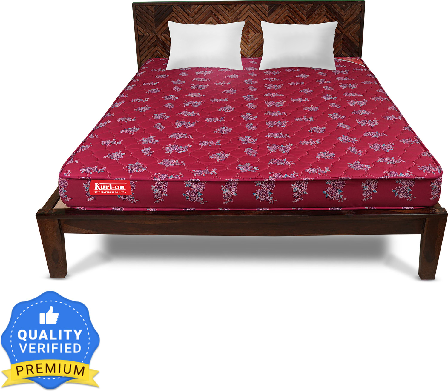 Image of KURLON Rutile, Natural Rubberised Coir Pad, Breathable,Natural Cooling, PU Quilted Top 7 inch Double Coir Mattress