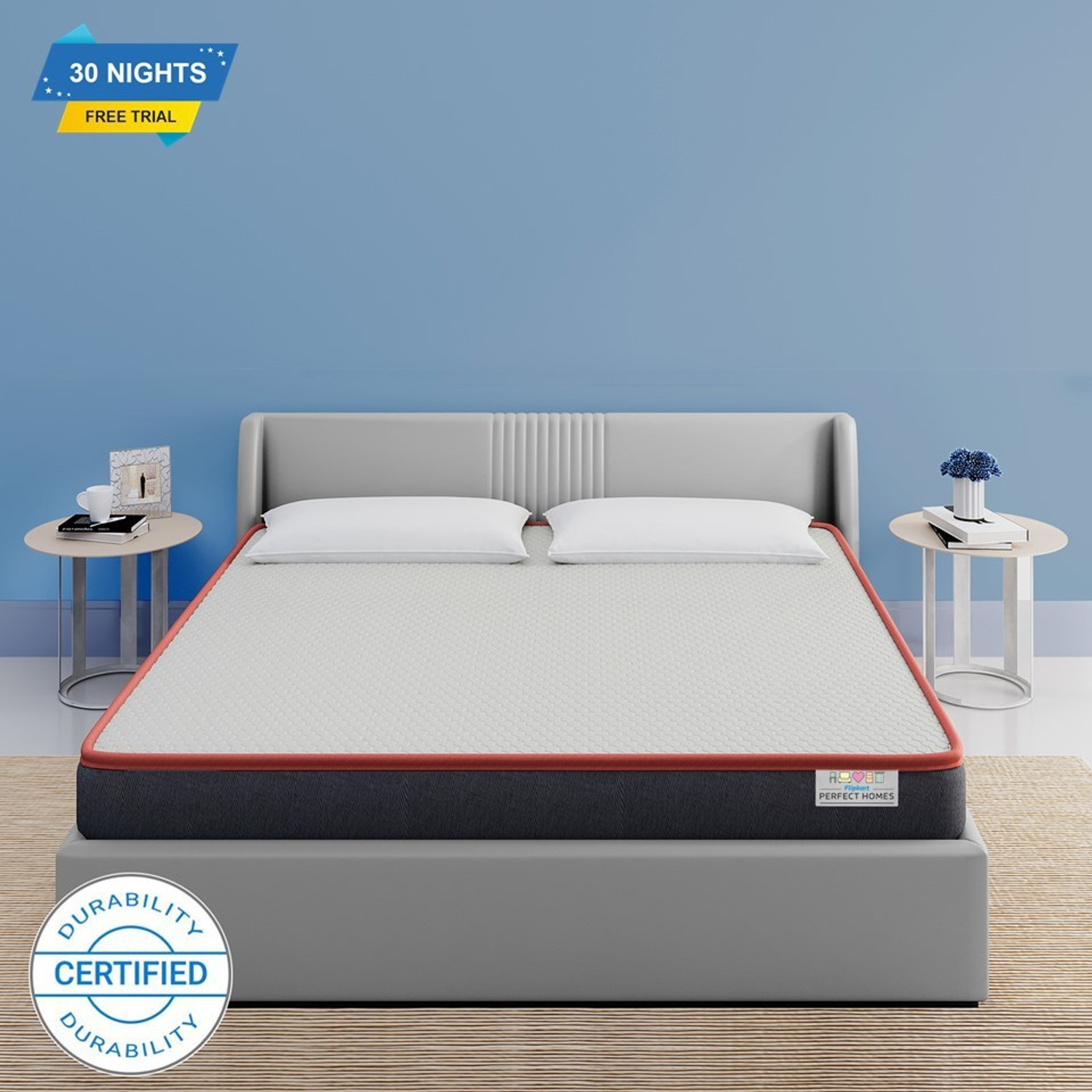 Image of Flipkart Perfect Homes Studio Elgon Hard & Soft Dual Comfort 10 inch Queen High Resilience (HR) Foam Mattress