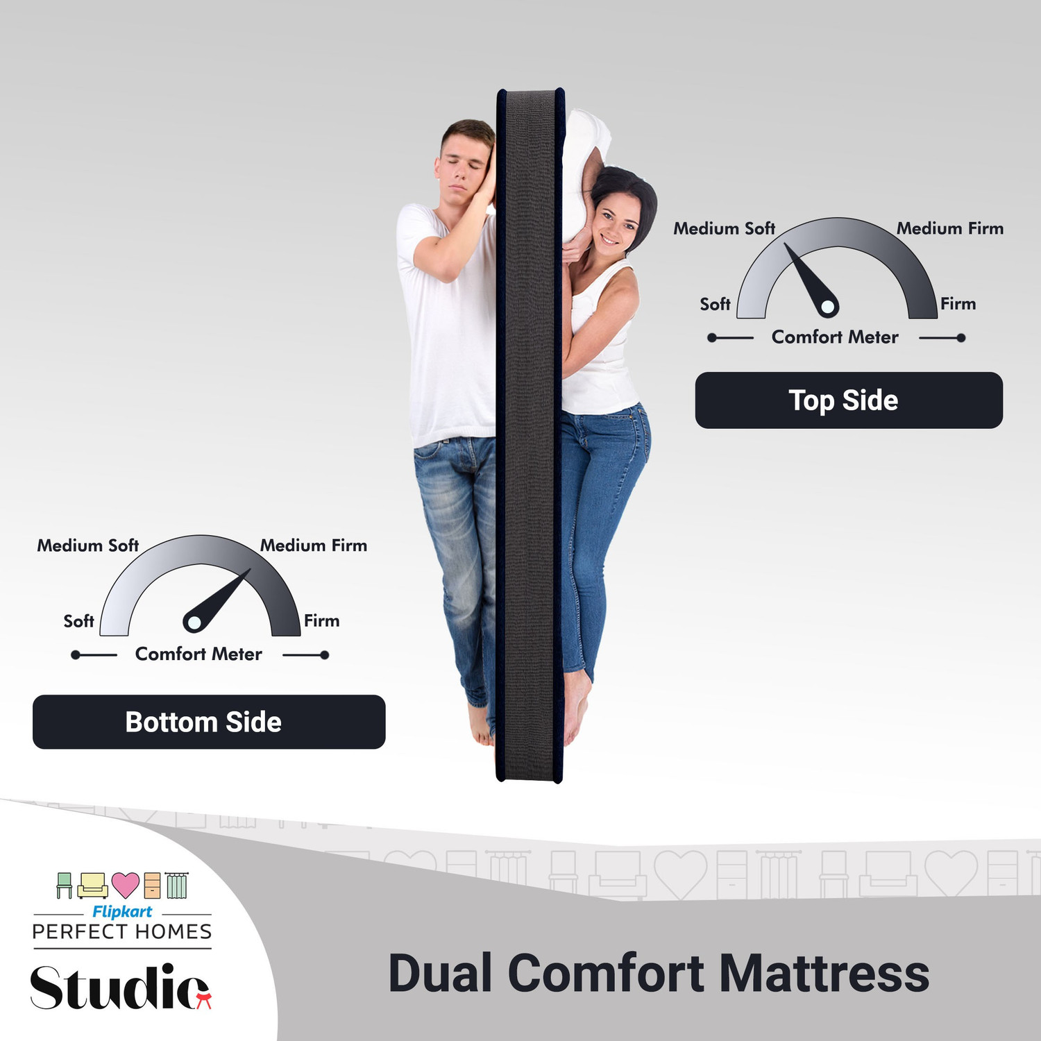 Image of Flipkart Perfect Homes Studio Dejen Orthopedic Dual Comfort 6 inch Single Memory Foam Mattress