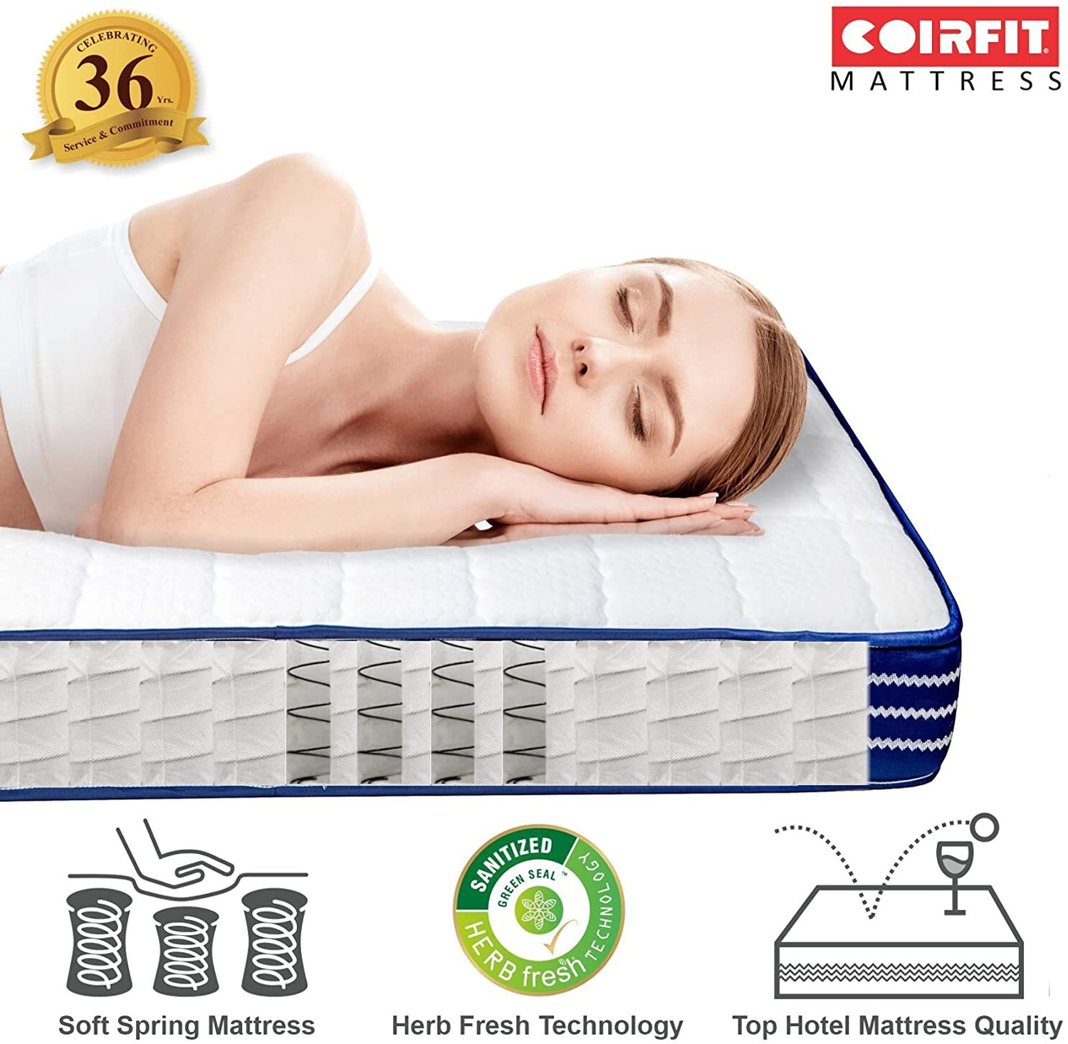 Image of SLEEPSPA Ortho Pocket with SrtX Tech. 10 inch King Pocket Spring Mattress