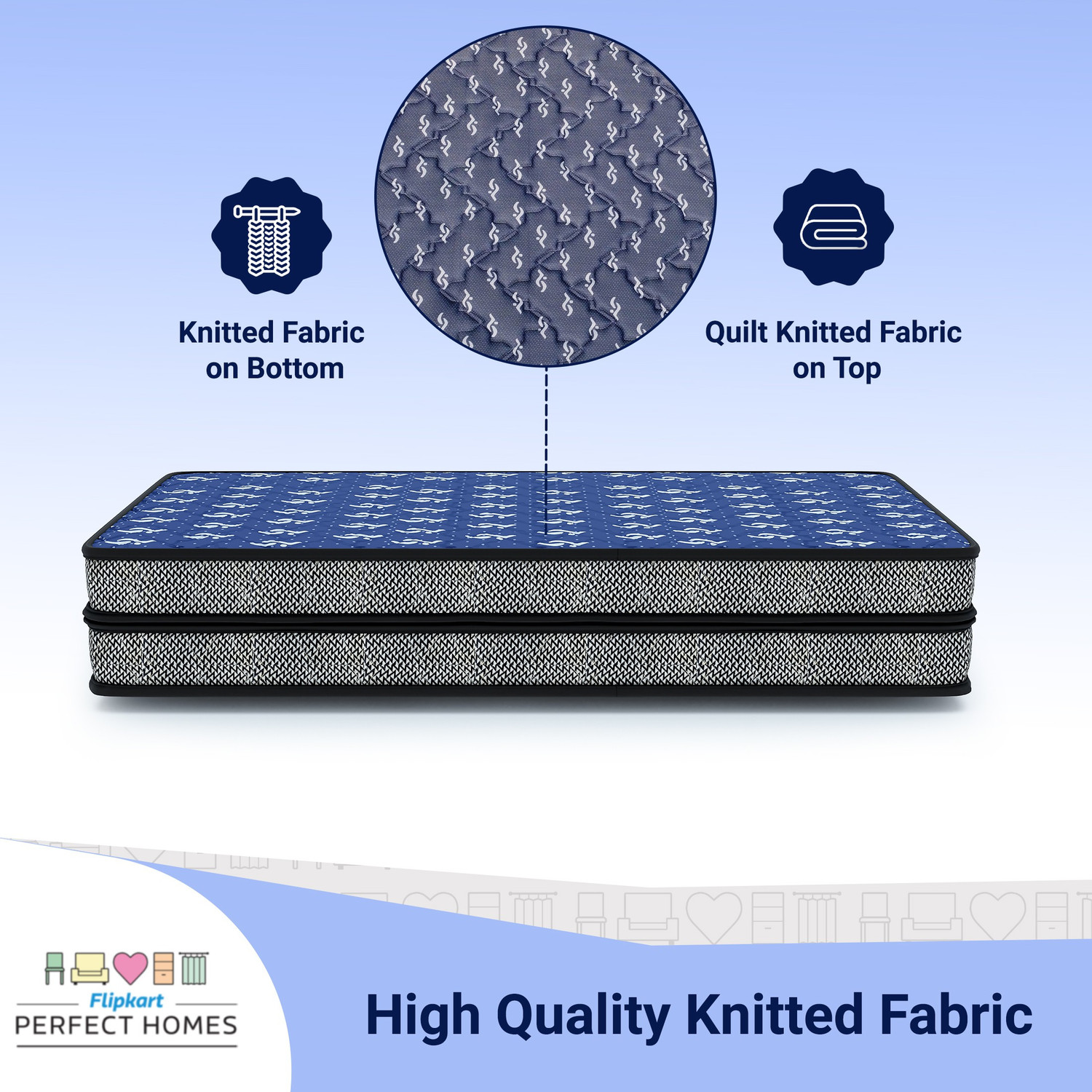 Image of Flipkart Perfect Homes Bookfold Orthopedic High Density Folding 6 inch Queen Bonded Foam Mattress