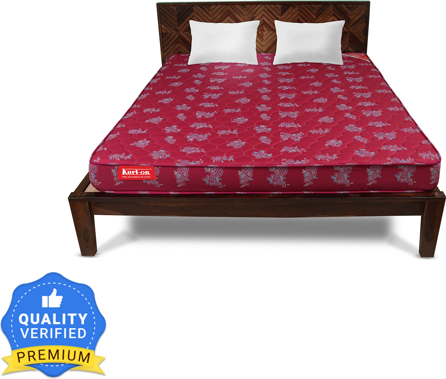 Image of KURLON Rutile, Natural Rubberised Coir Pad, Breathable,Natural Cooling, PU Quilted Top 5 inch Queen Coir Mattress