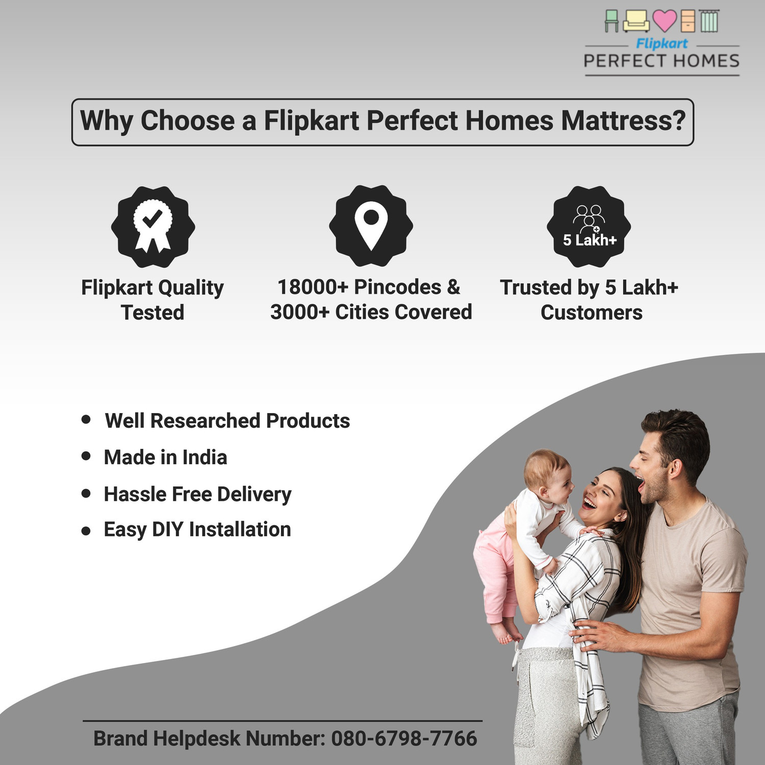Image of Flipkart Perfect Homes Morpheus 6 inch Queen Pocket Spring Mattress