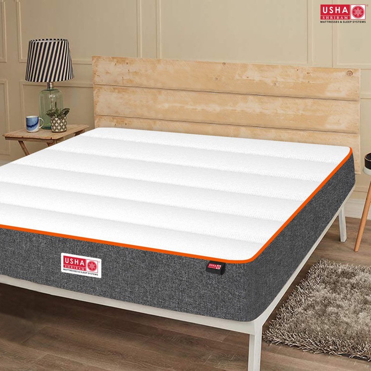 Image of USHA SHRIRAM 7-Zone Dual-Hard and Soft 4 inch Single High Resilience (HR) Foam Mattress