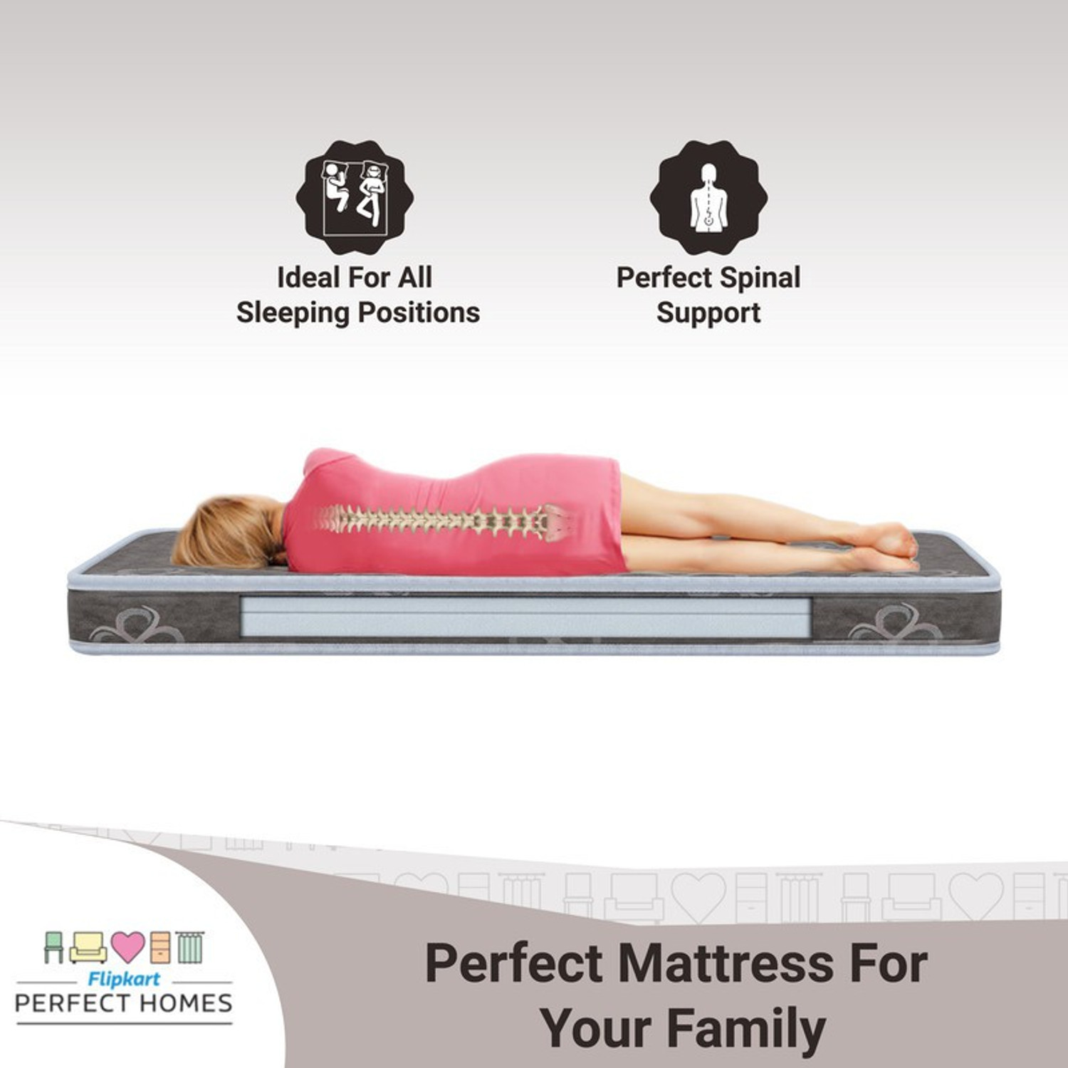 Image of Flipkart Perfect Homes Asteria Dual Comfort 4 inch Single PU Foam Mattress