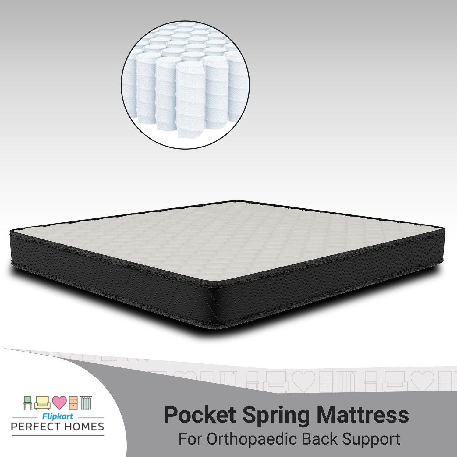 Image of Flipkart Perfect Homes Morpheus 6 inch Queen Pocket Spring Mattress