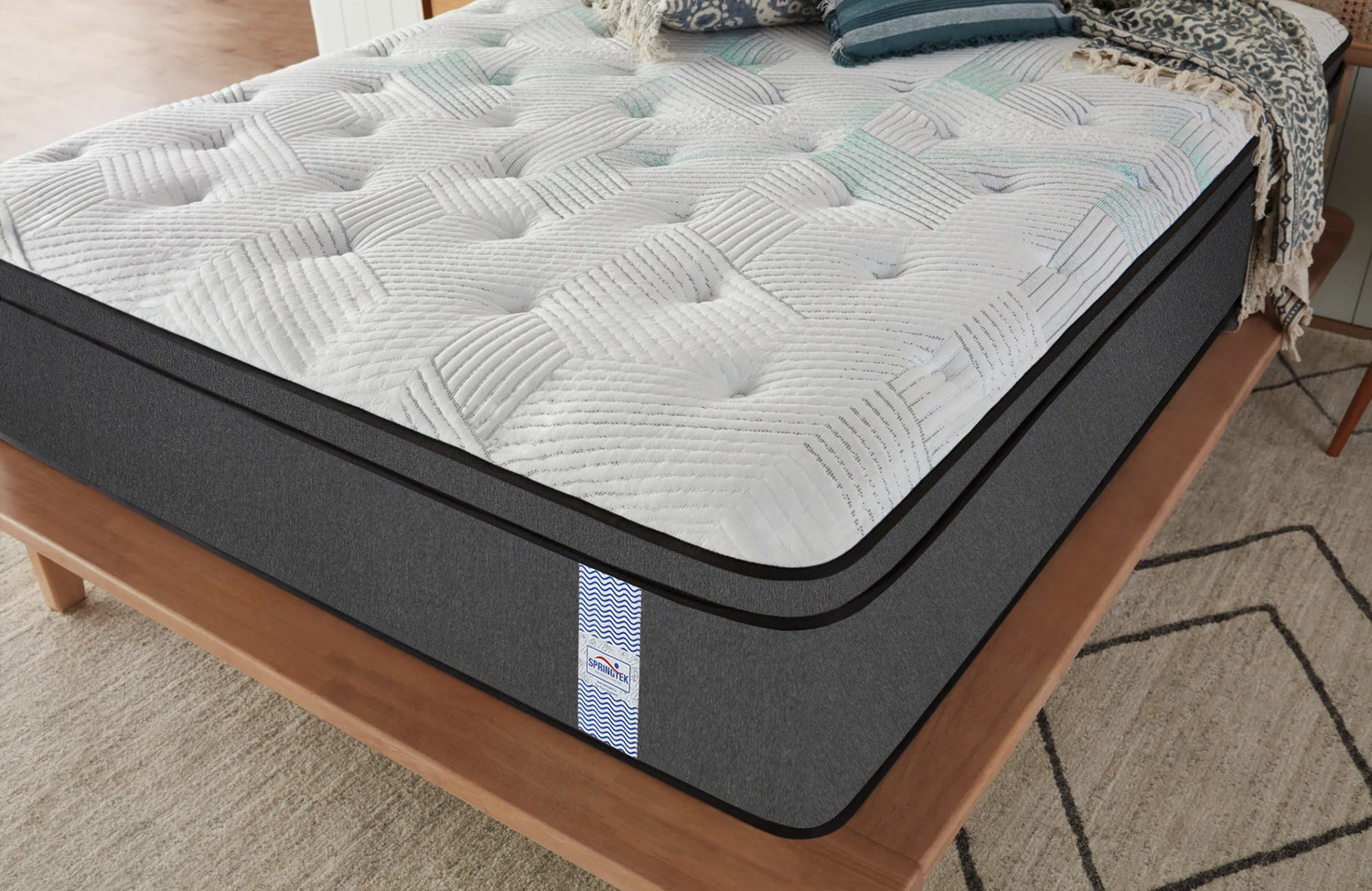 Image of SPRINGTEK Euro Top Hybrid Latex 12 inch Double Pocket Spring Mattress