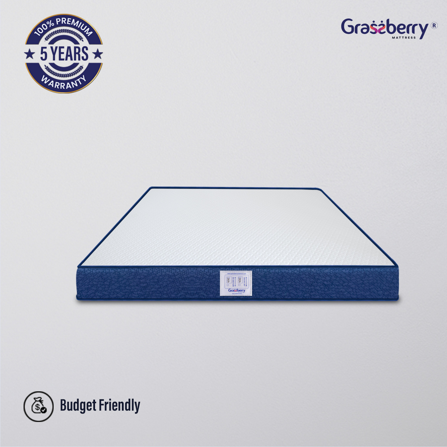 Image of Grassberry Dual Sided Ortho 6 inch Double High Resilience (HR) Foam Mattress