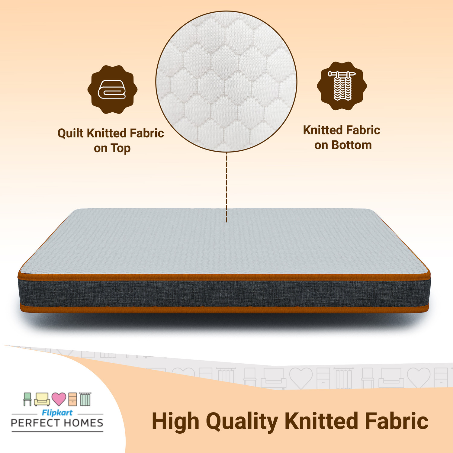 Image of Flipkart Perfect Homes Dual Comfort Hard & Soft 4 inch King High Resilience (HR) Foam Mattress