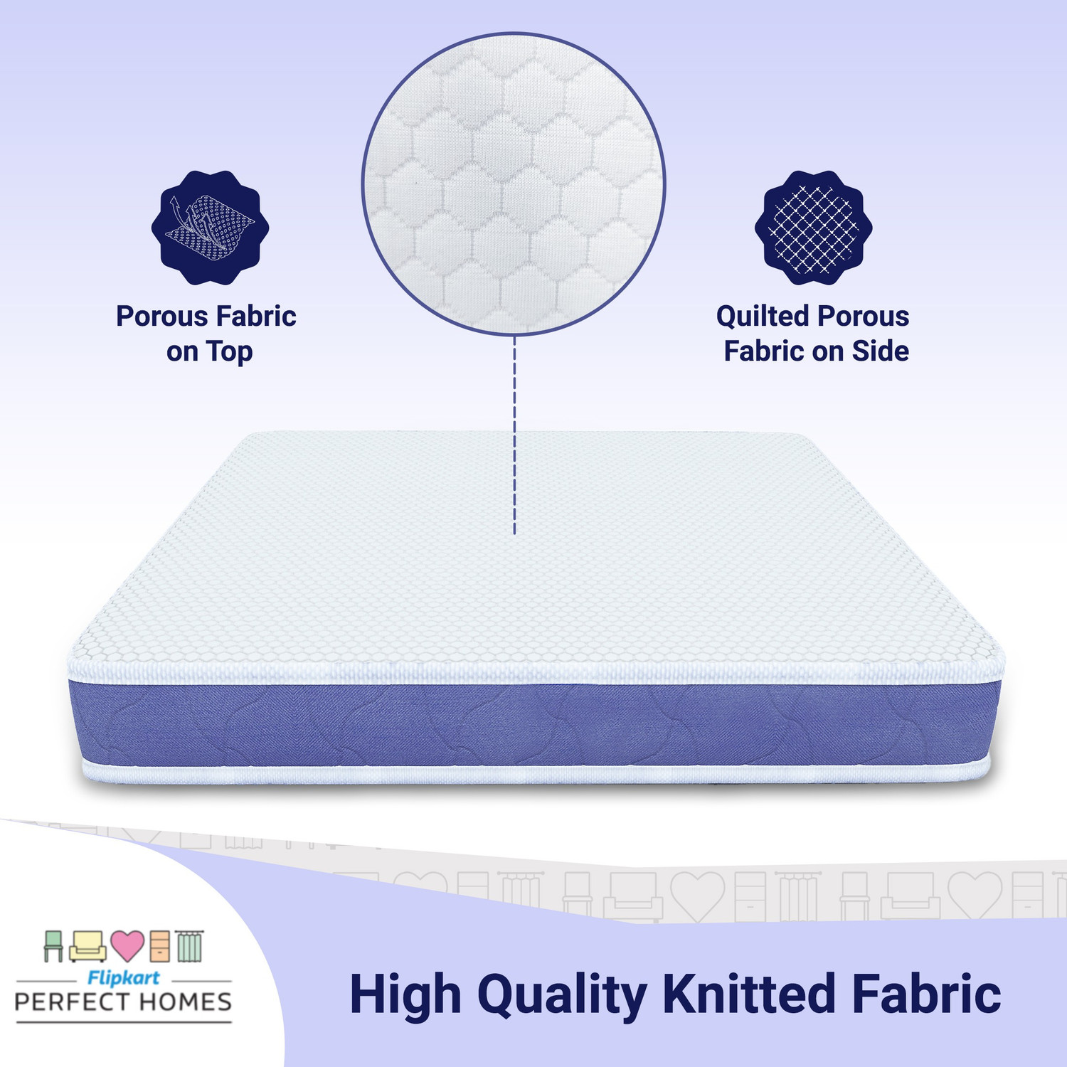 Image of Flipkart Perfect Homes Dreamline Dual Comfort 6 inch Double Memory Foam Mattress