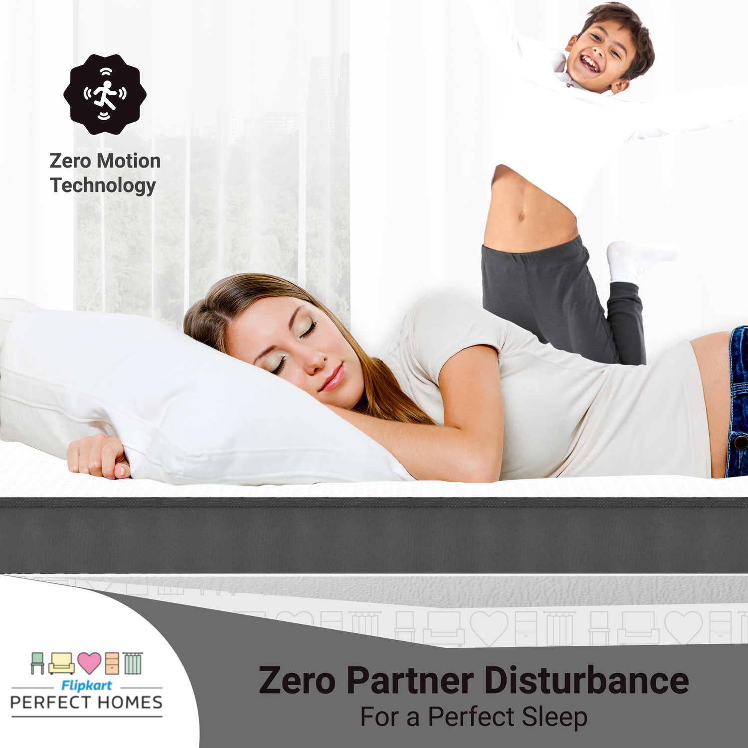Image of Flipkart Perfect Homes Gem 5 inch King High Resilience (HR) Foam Mattress (L x W: 72 inch x 72 inch)