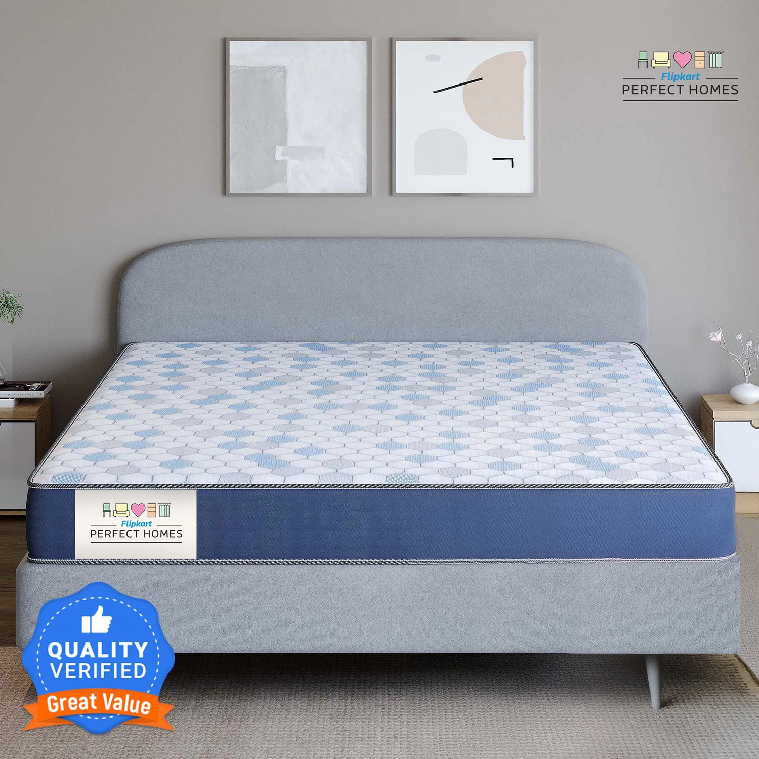 Image of SOFTLINE Hybrid Latex Orthopedic Mattress | Latex Foam Comfort | Spine & Back Support 5 inch Single High Density (HD) Foam Mattress (L x W: 72 inch x 42 inch)