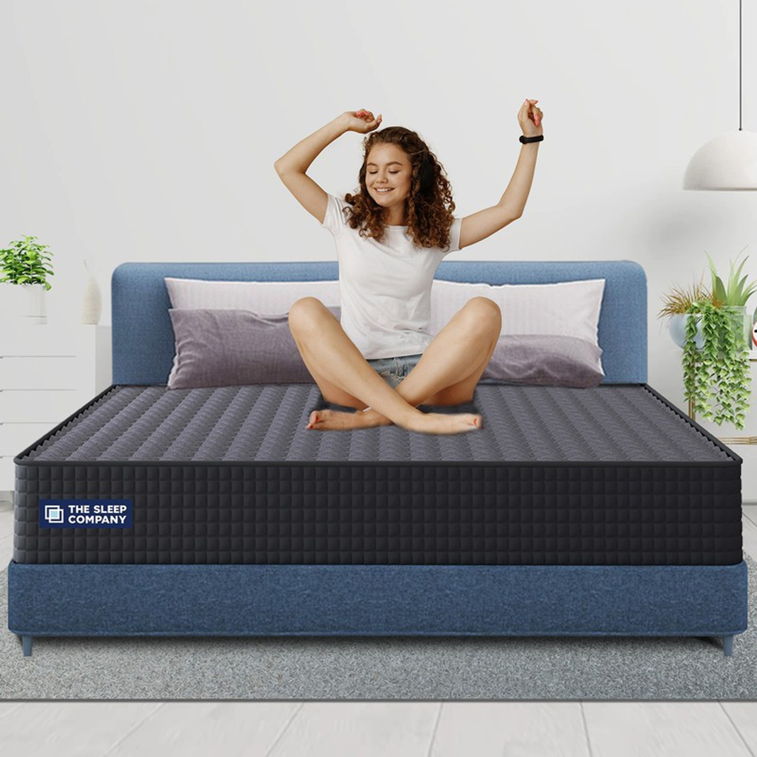 Image of The Sleep Company SmartGRID Ortho Pro - Doctor Recommended 5 Zone Firm Feel for Pressure Relief| 8 inch King High Density (HD) Foam Mattress
