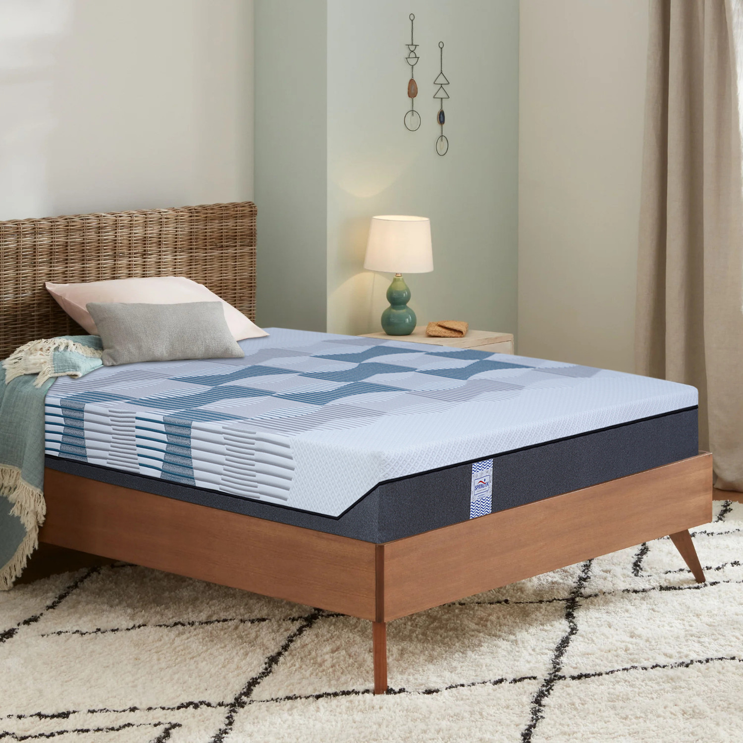 Image of SPRINGTEK Aspire Heat Releasing 4 Layered Memory Orthopedic Grid 6 inch King High Resilience (HR) Foam Mattress