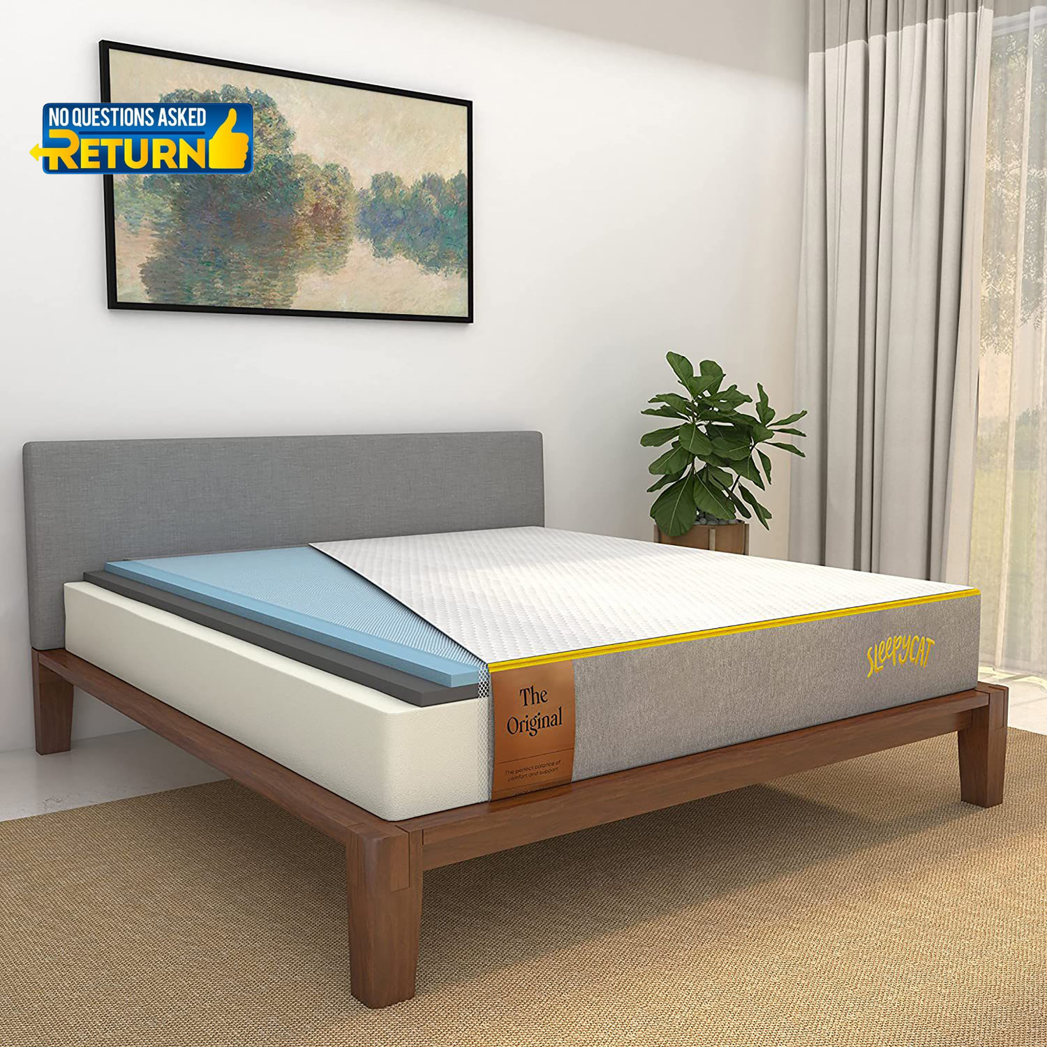 Image of SleepyCat Original Ortho with AirGen Memory Foam 8 inch Queen High Density (HD) Foam Mattress