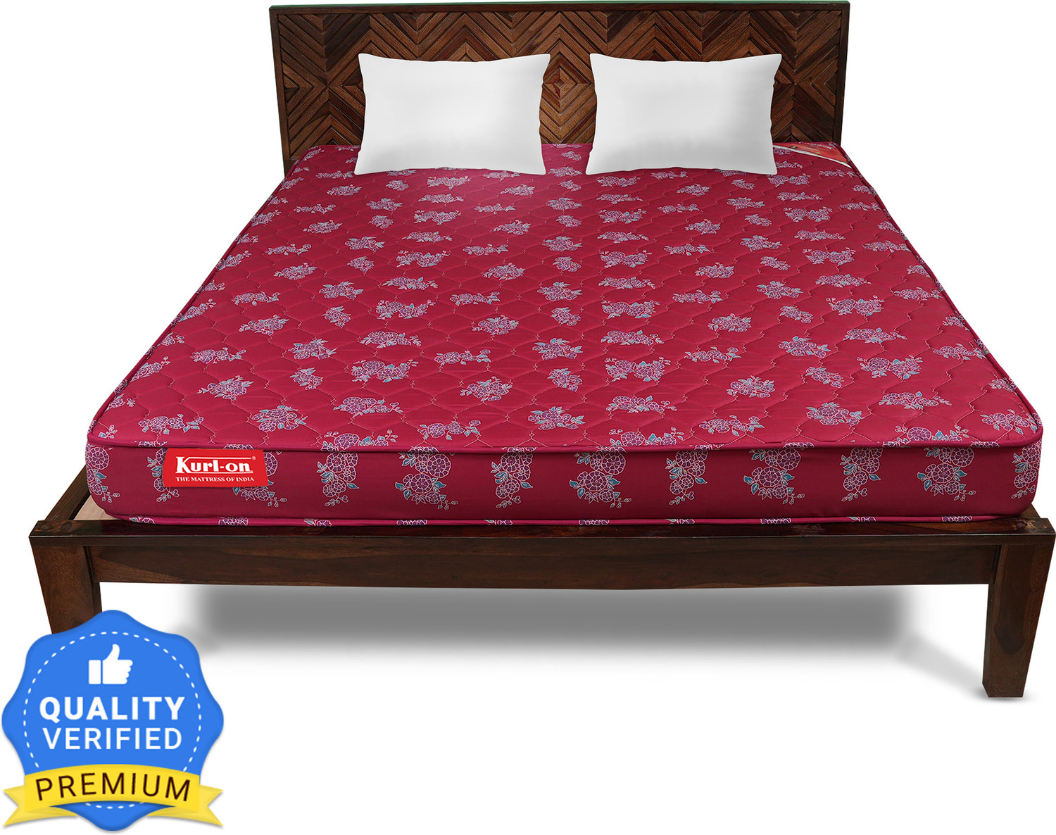 Image of KURLON Rutile, Natural Rubberised Coir Pad, Breathable,Natural Cooling, PU Quilted Top 5 inch Double Coir Mattress