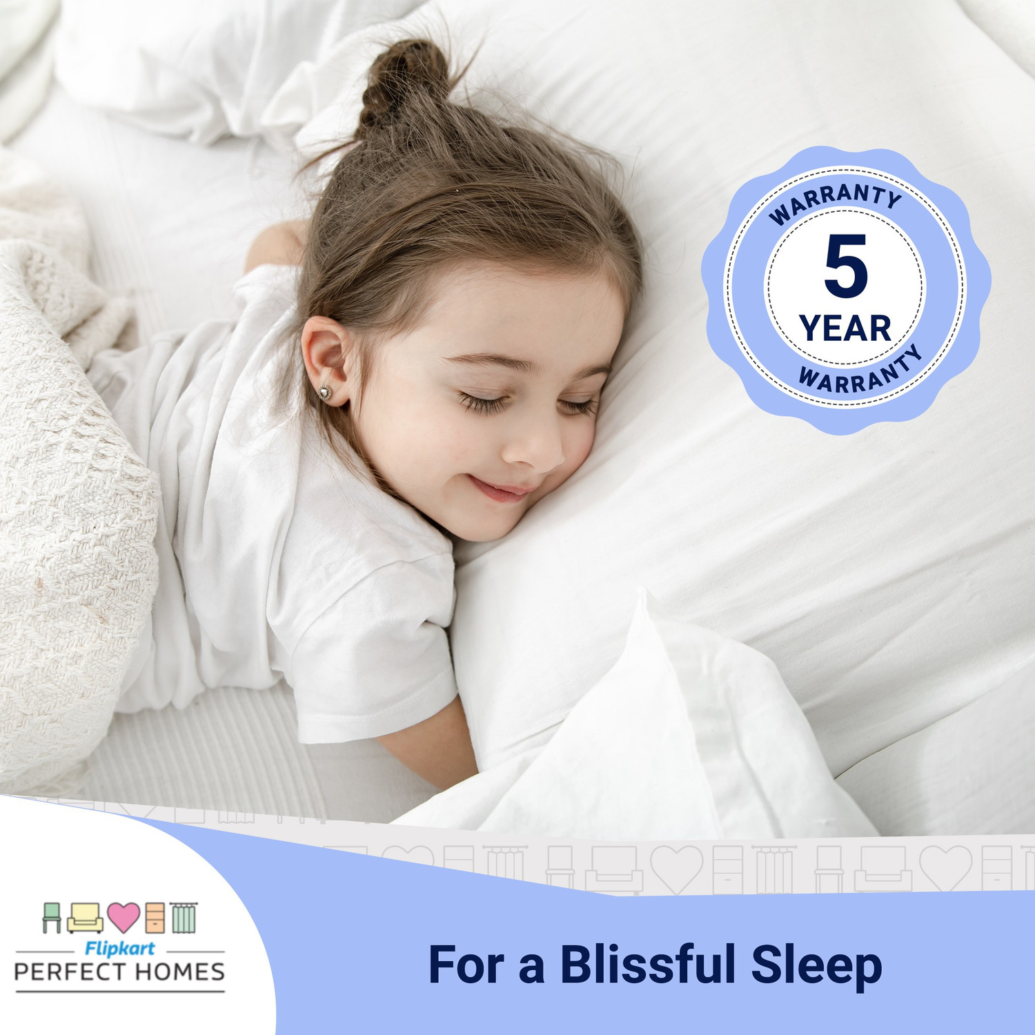 Image of Flipkart Perfect Homes Bookfold Orthopedic High Density Folding 6 inch Queen Bonded Foam Mattress