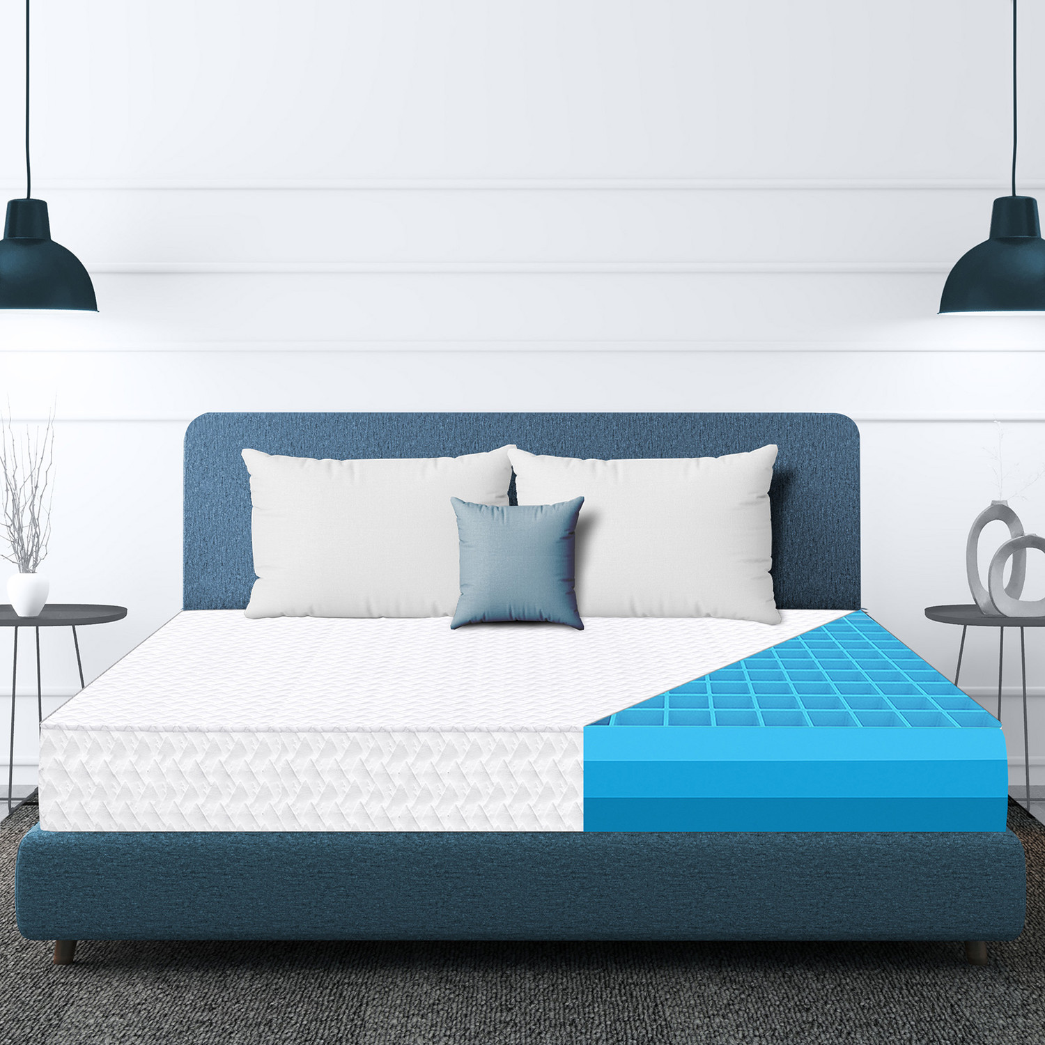 Image of The Sleep Company SmartGRID Orthopedic - AIHA Certified Medium Firm Feel for Back Pain Relief| 6 inch King High Density (HD) Foam Mattress