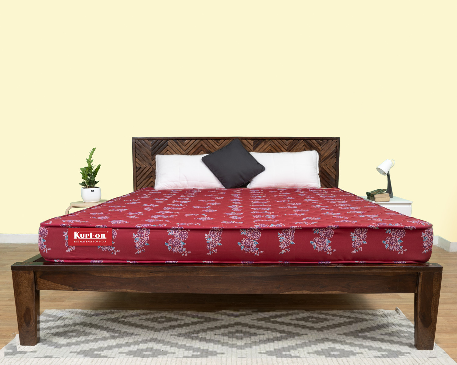 Image of KURLON Rutile, Natural Rubberised Coir Pad, Breathable,Natural Cooling, PU Quilted Top 7 inch Single Coir Mattress