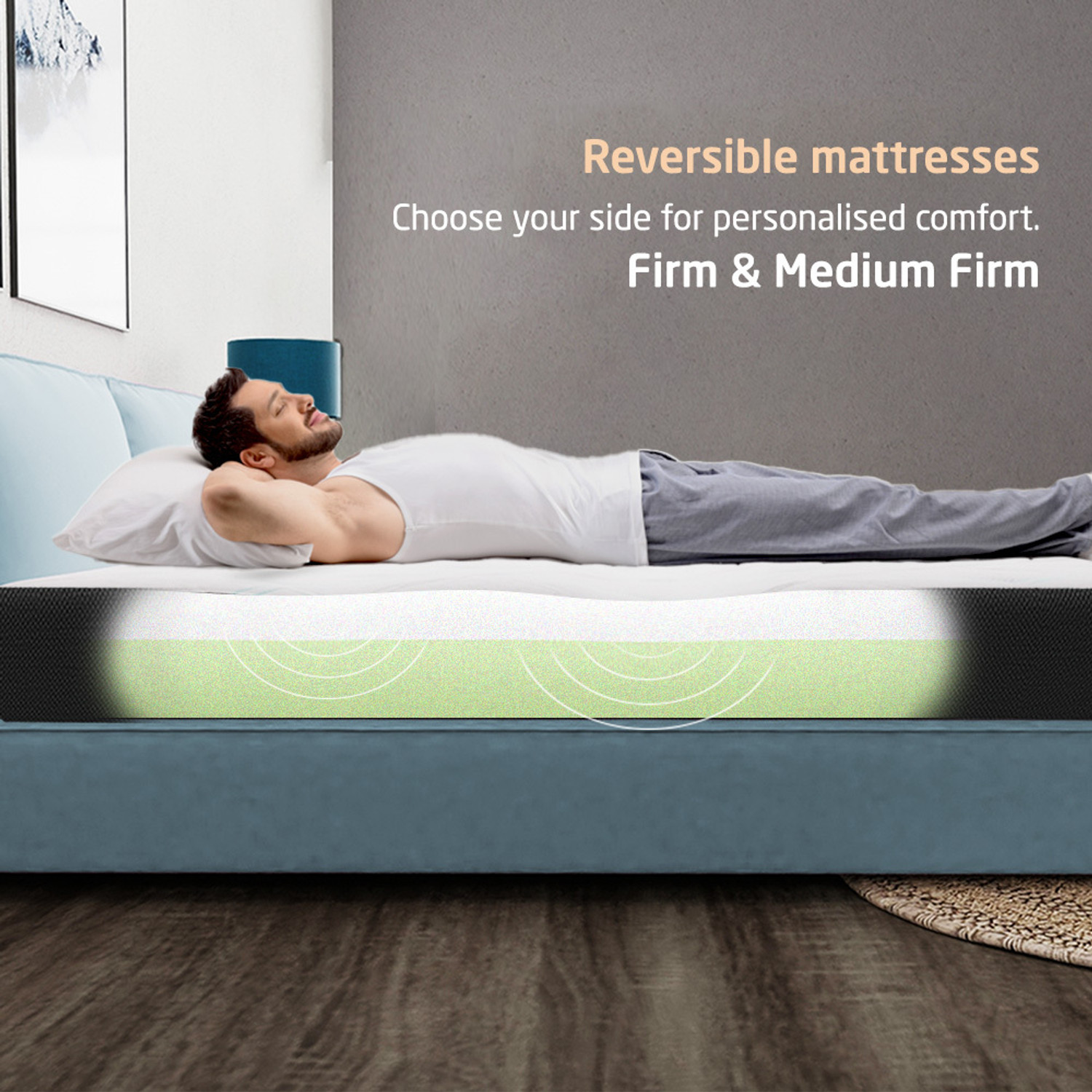 Image of Livpure Smart ORTHO DUOS-X Plus Reversible Dual-Flip Ortho Medium Soft & Firm 2in1 comfort 5 inch King High Resilience (HR) Foam Mattress
