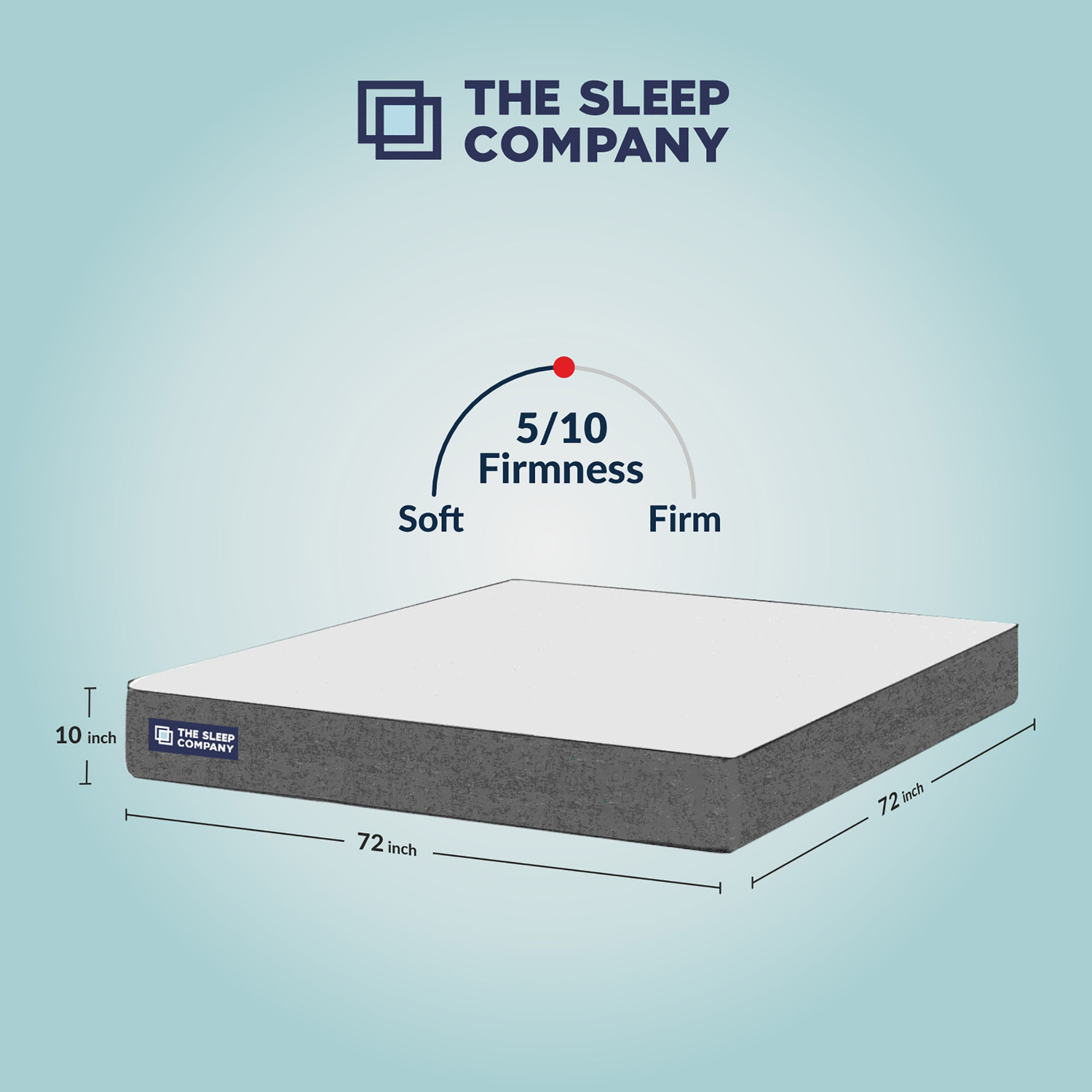 Image of The Sleep Company SmartGRID Luxe- Soft Luxury Comfort with Plush Feel| 10 inch Double High Density (HD) Foam Mattress
