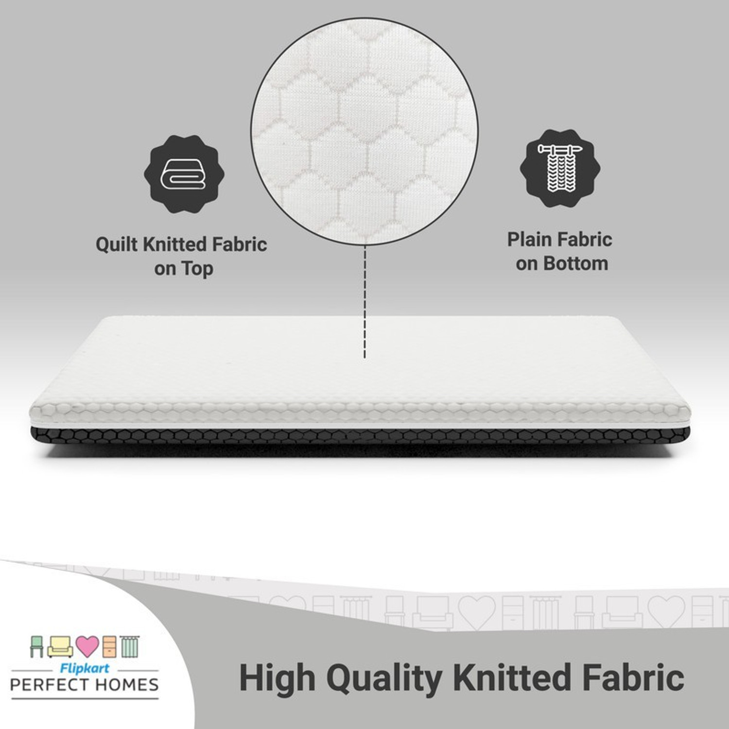 Image of Flipkart Perfect Homes Orthopedic Memory 6 inch King PU Foam Mattress