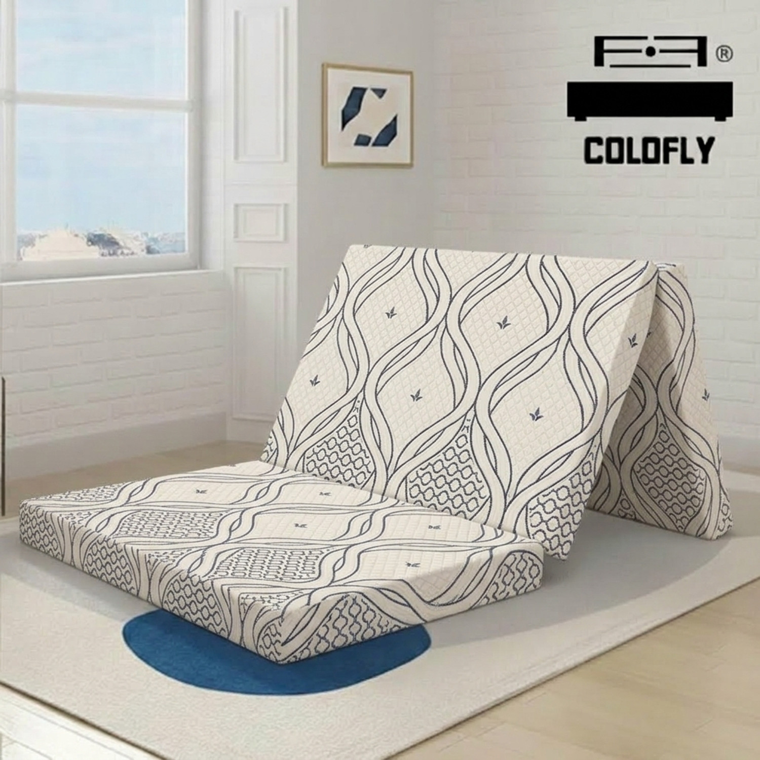 Image of COLOFLY Three Fold Ep 2 inch Single Cotton Mattress (L x W: 72 inch x 30 inch)