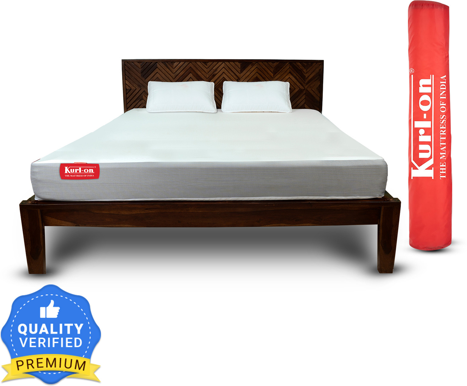 Image of KURLON Orthopedic, Memory Foam, Medium Firm, Back & Spine Support, High Resilence Foam 8 inch Double Memory Foam Mattress