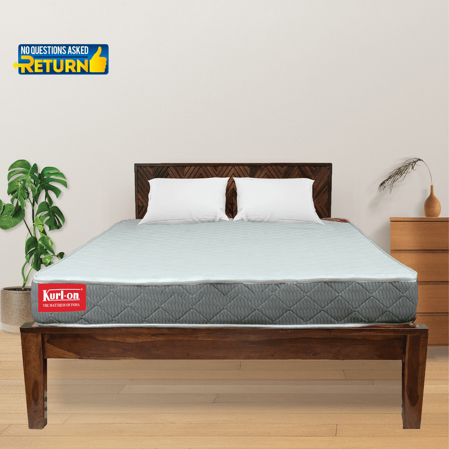 Image of KURLON Spinel Ortho, Firm, Back Support, Breathable, HD Bonded Foam, PU Quilting Top 5 inch King Bonded Foam Mattress