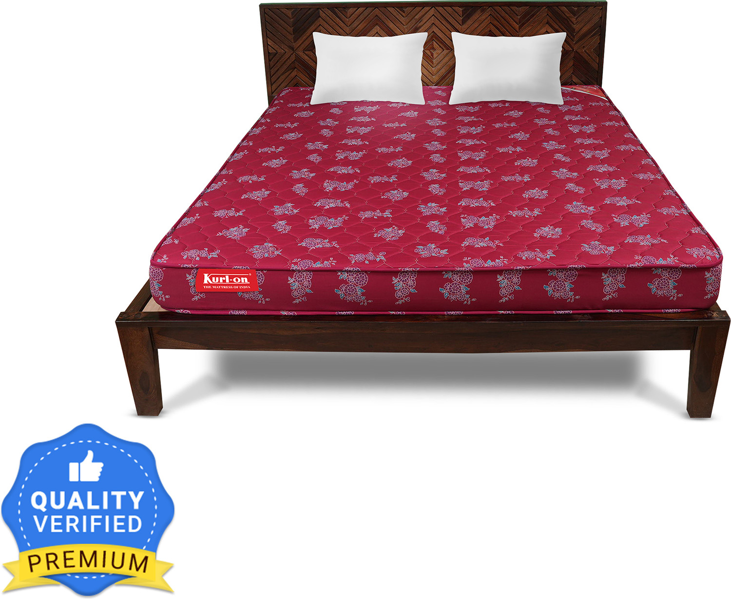 Image of KURLON Rutile, Natural Rubberised Coir Pad, Breathable,Natural Cooling, PU Quilted Top 7 inch Queen Coir Mattress