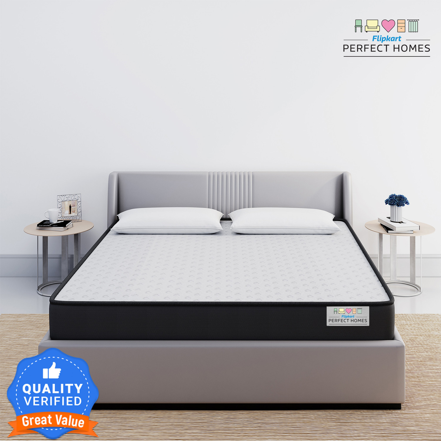 Image of Flipkart Perfect Homes Gem 5 inch King High Resilience (HR) Foam Mattress (L x W: 72 inch x 72 inch)