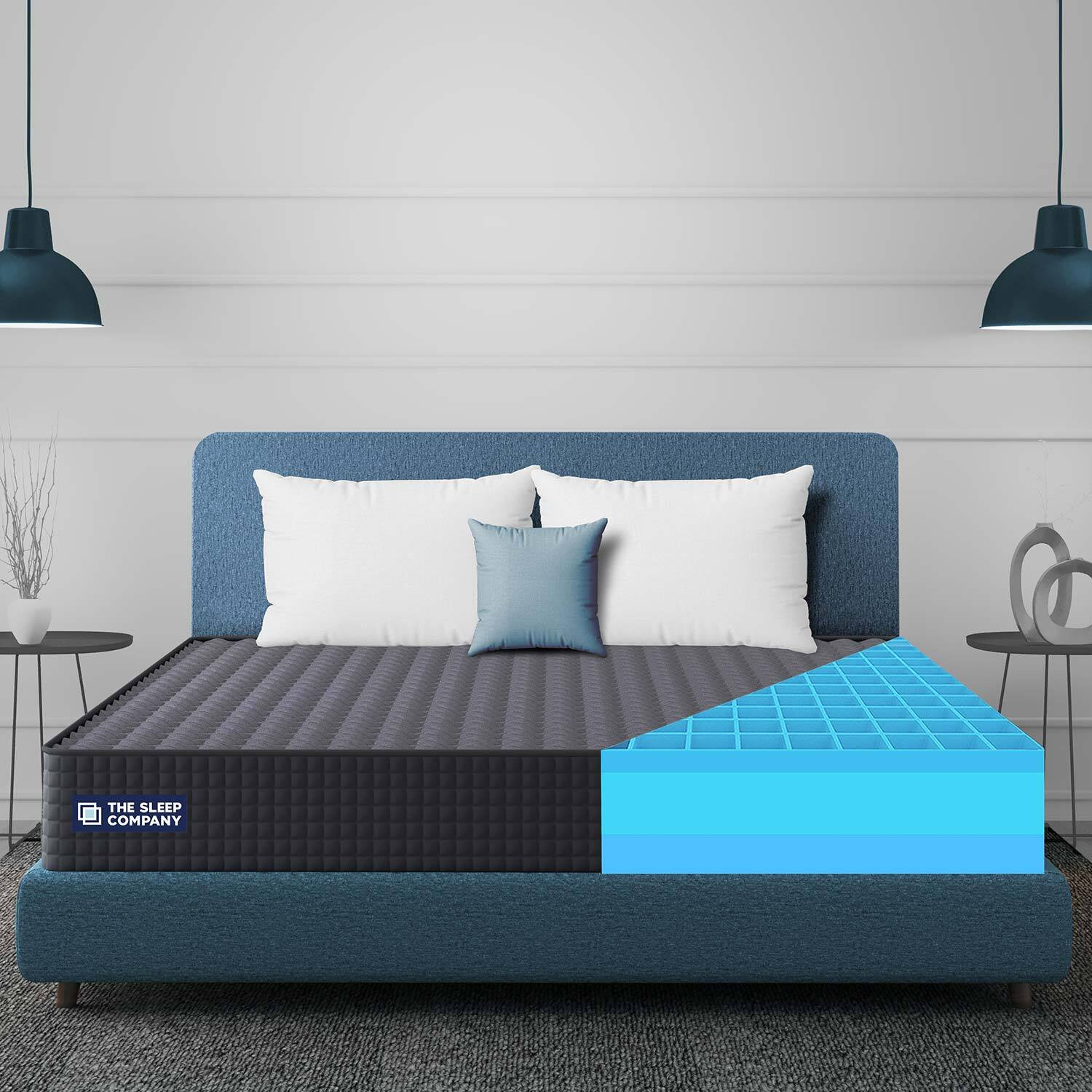 Image of The Sleep Company SmartGRID Orthopedic Pro- Scientifically Proven 5 Zone Support Firm Feel| 10 inch Double High Density (HD) Foam Mattress