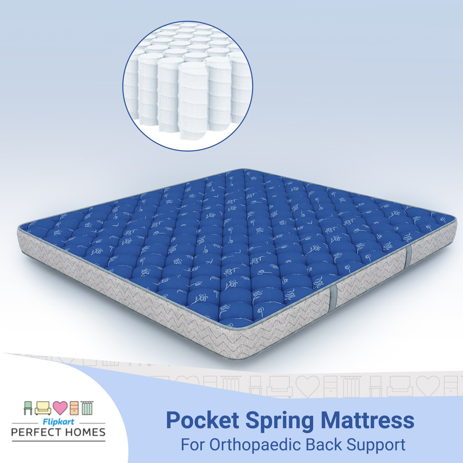 Image of Flipkart Perfect Homes Morpheus 12 inch Single Pocket Spring Mattress