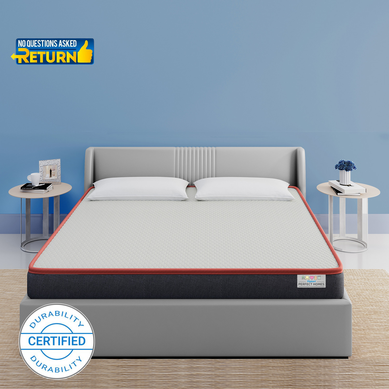 Image of Flipkart Perfect Homes Dual Comfort Hard & Soft 6 inch King High Resilience (HR) Foam Mattress