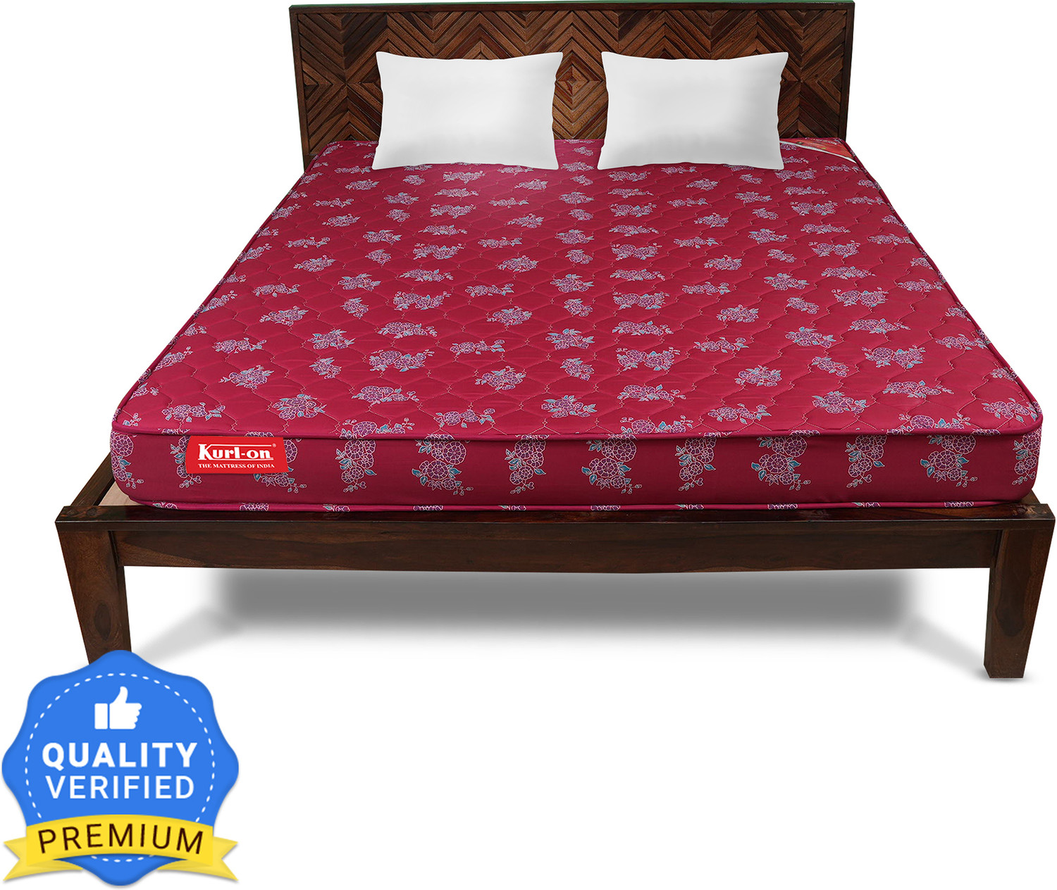 Image of KURLON Rutile, Natural Rubberised Coir Pad, Breathable,Natural Cooling, PU Quilted Top 7 inch King Coir Mattress