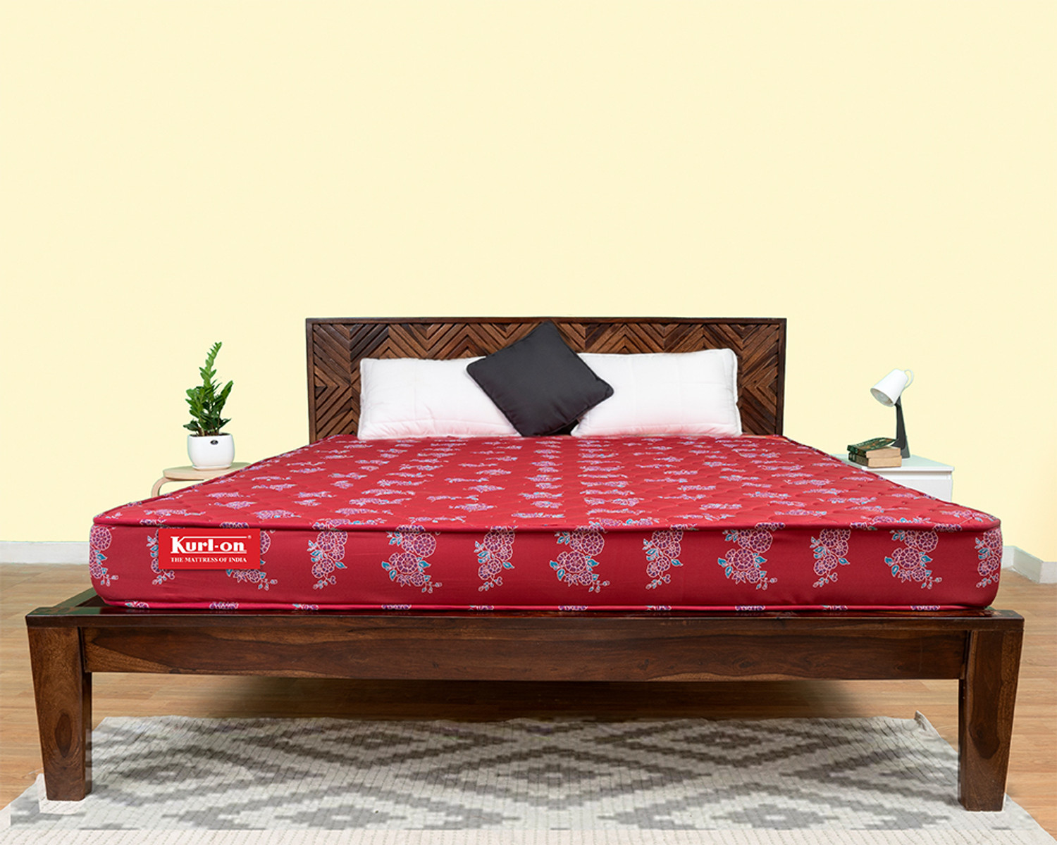 Image of KURLON Rutile, Natural Rubberised Coir Pad, Breathable,Natural Cooling, PU Quilted Top 7 inch King Coir Mattress