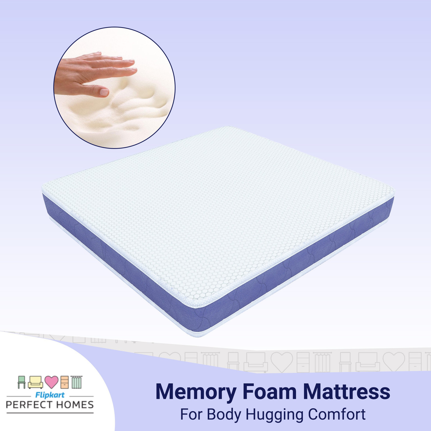 Image of Flipkart Perfect Homes Dreamline Dual Comfort 6 inch Double Memory Foam Mattress