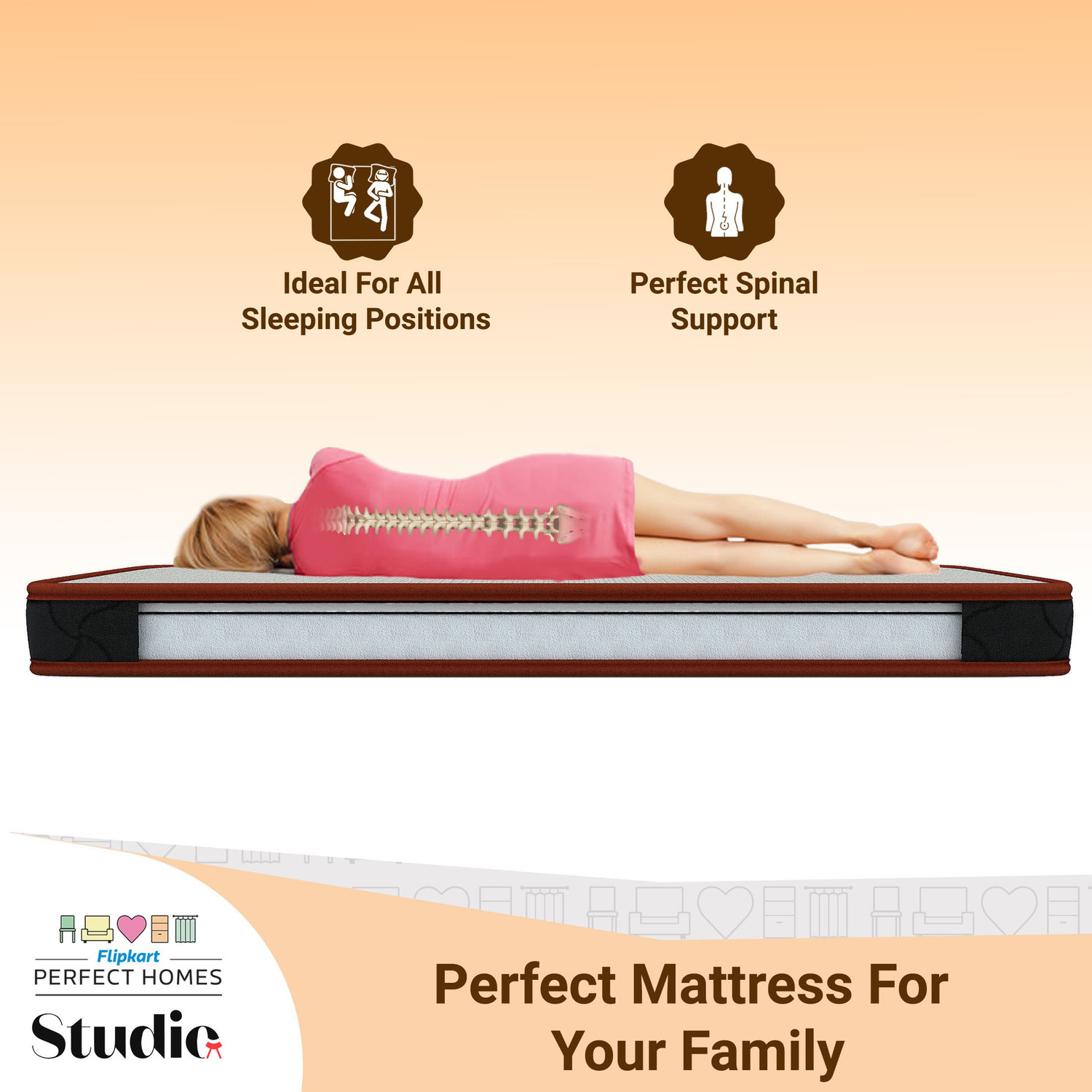 Image of Flipkart Perfect Homes Studio Elgon Hard & Soft Dual Comfort 10 inch Single High Resilience (HR) Foam Mattress