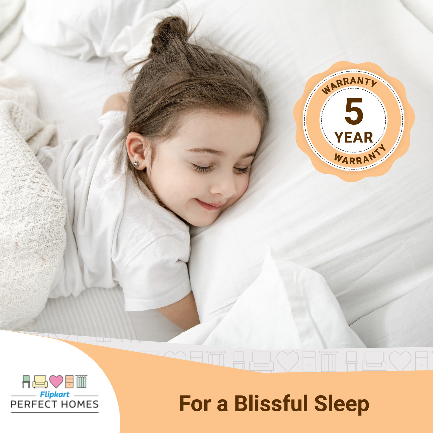 Image of Flipkart Perfect Homes Dual Comfort Hard & Soft 5 inch King High Resilience (HR) Foam Mattress